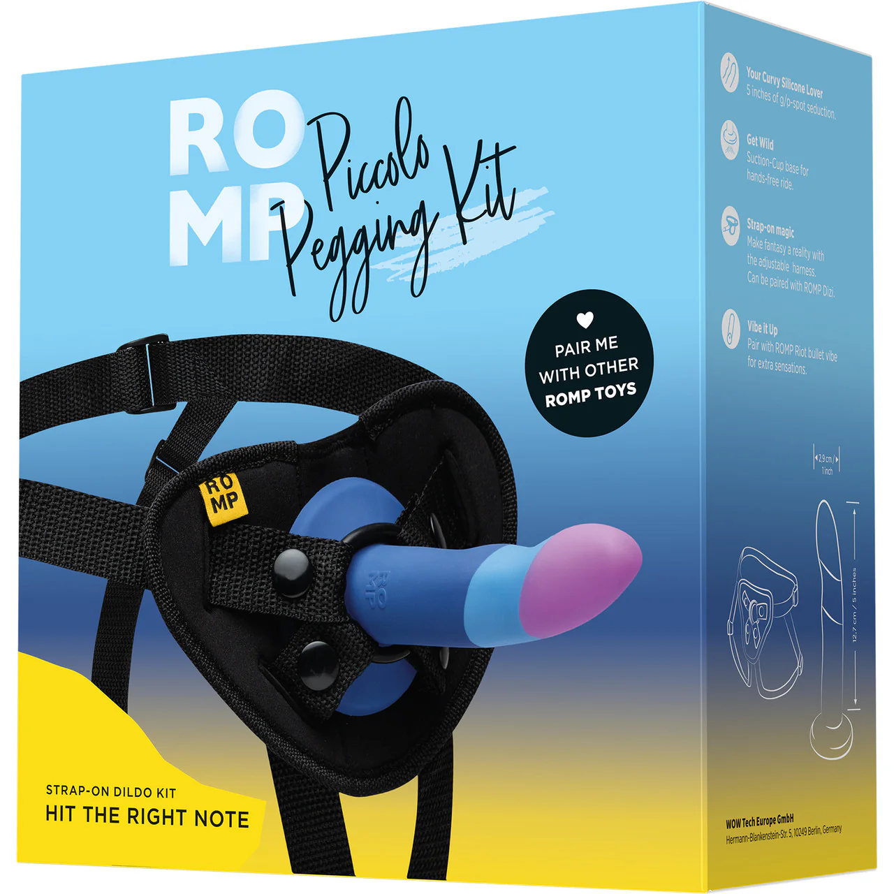 ROMP Piccolo Pegging Kit With Silicone Dildo & Strap On Harness - Image 7
