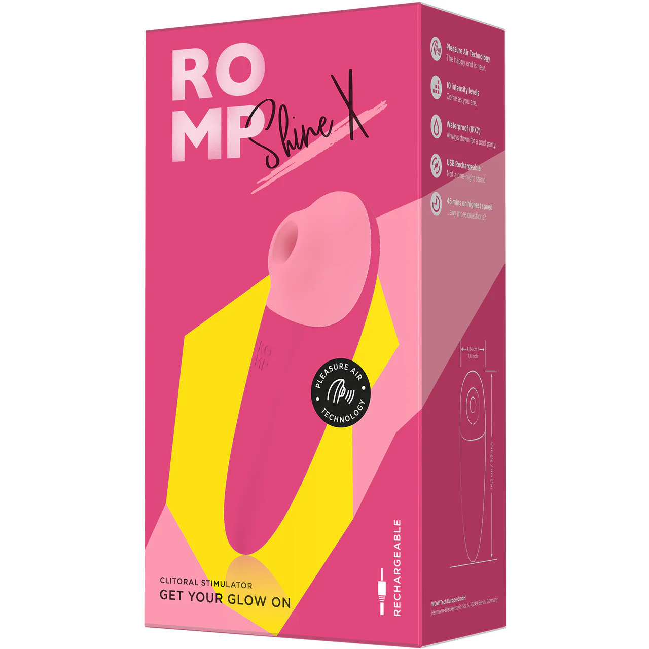 ROMP Shine X Silicone Rechargeable Waterproof Pleasure Air Clitoral Vibrator - Image 6