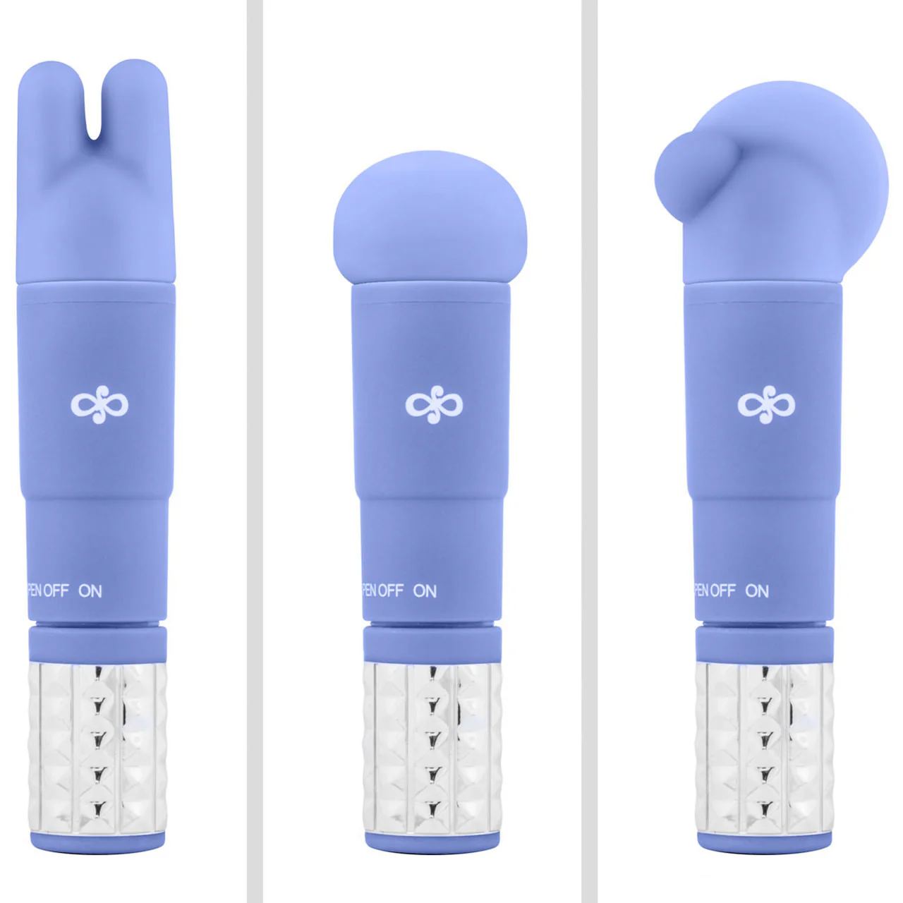 Rose Revitalize Vibrating Bullet Massage Kit With 3 Silicone Attachments By Blush - Periwinkle - Image 2