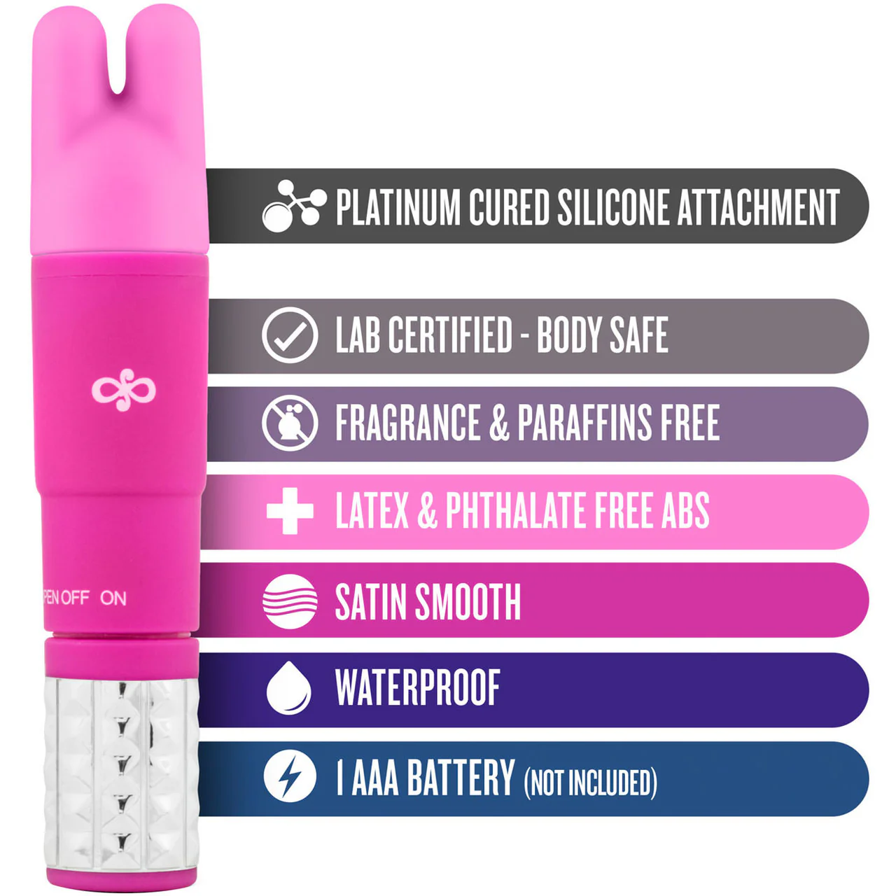 Rose Revitalize Vibrating Bullet Massage Kit With 3 Silicone Attachments By Blush - Pink - Image 5
