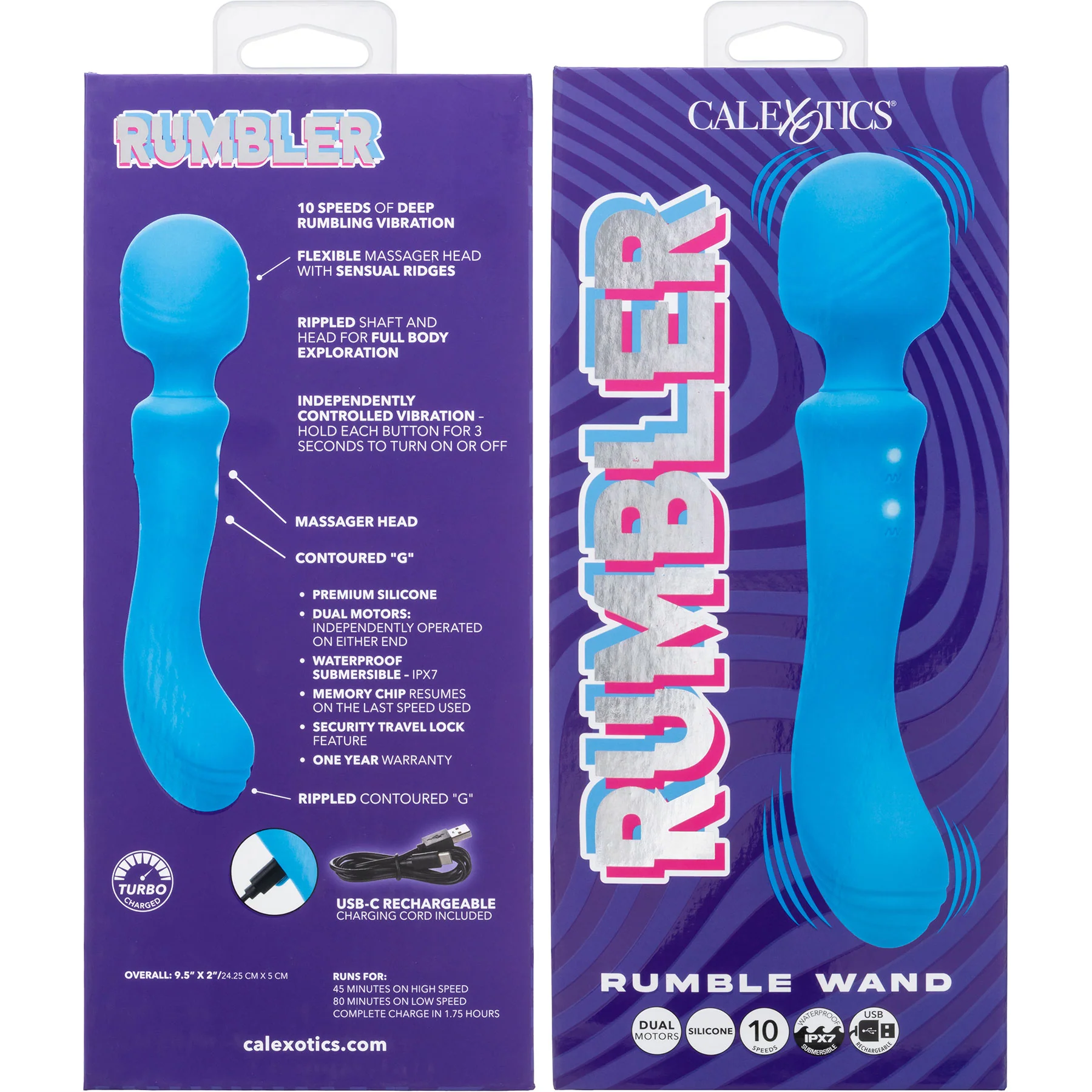 Rumbler Rumble Wand Rechargeable Silicone Double Ended Vibrator - Image 8