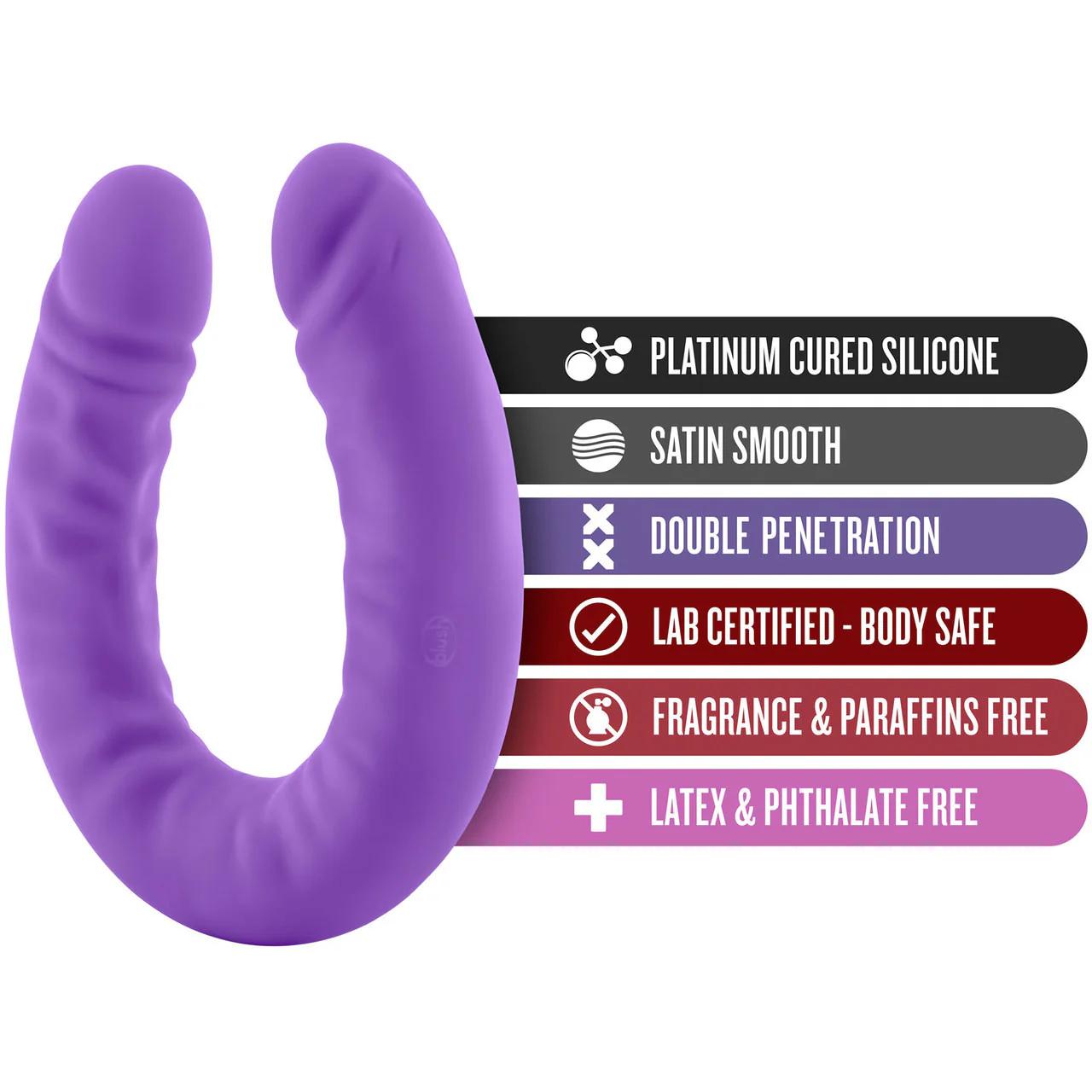 Ruse 18 inch Silicone Slim Double Dong by Blush Novelties - Purple - Image 6