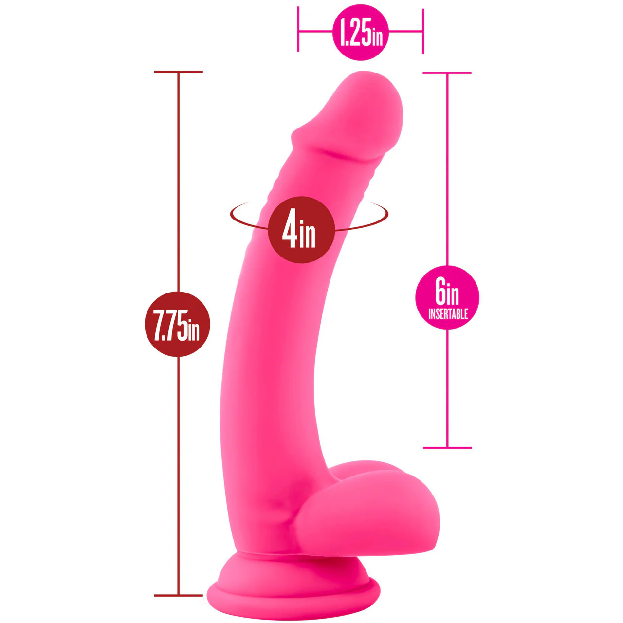 Ruse D Thang Silicone Suction Cup Dildo by Blush Novelties - Hot Pink - Image 5