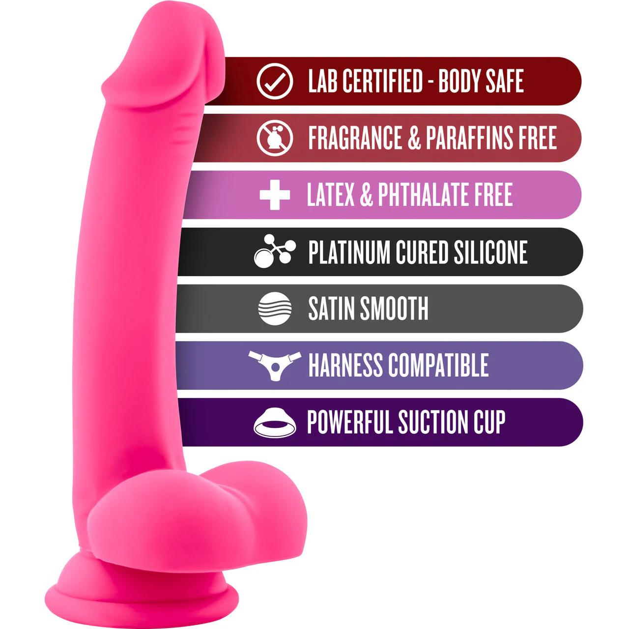 Ruse D Thang Silicone Suction Cup Dildo by Blush Novelties - Hot Pink - Image 6