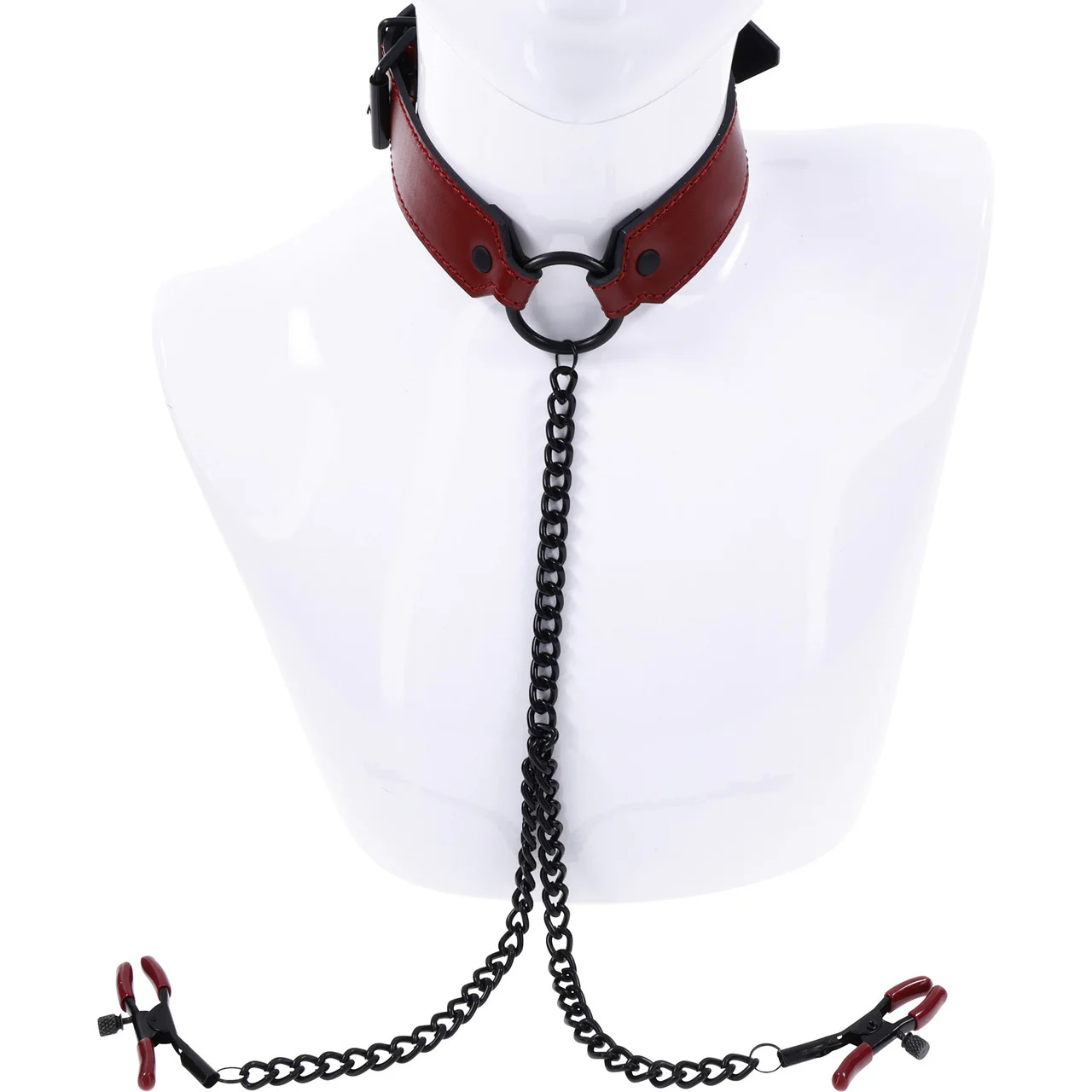 Saffron Collar With Nipple Clamps By Sportsheets - Image 3