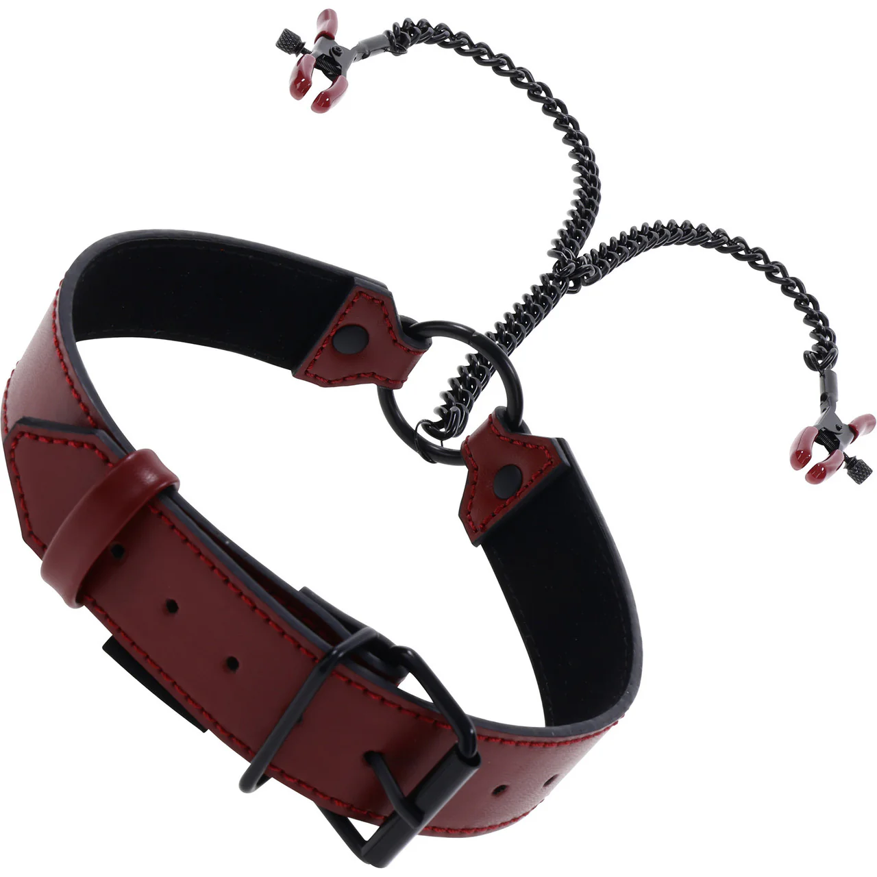 Saffron Collar With Nipple Clamps By Sportsheets - Image 6