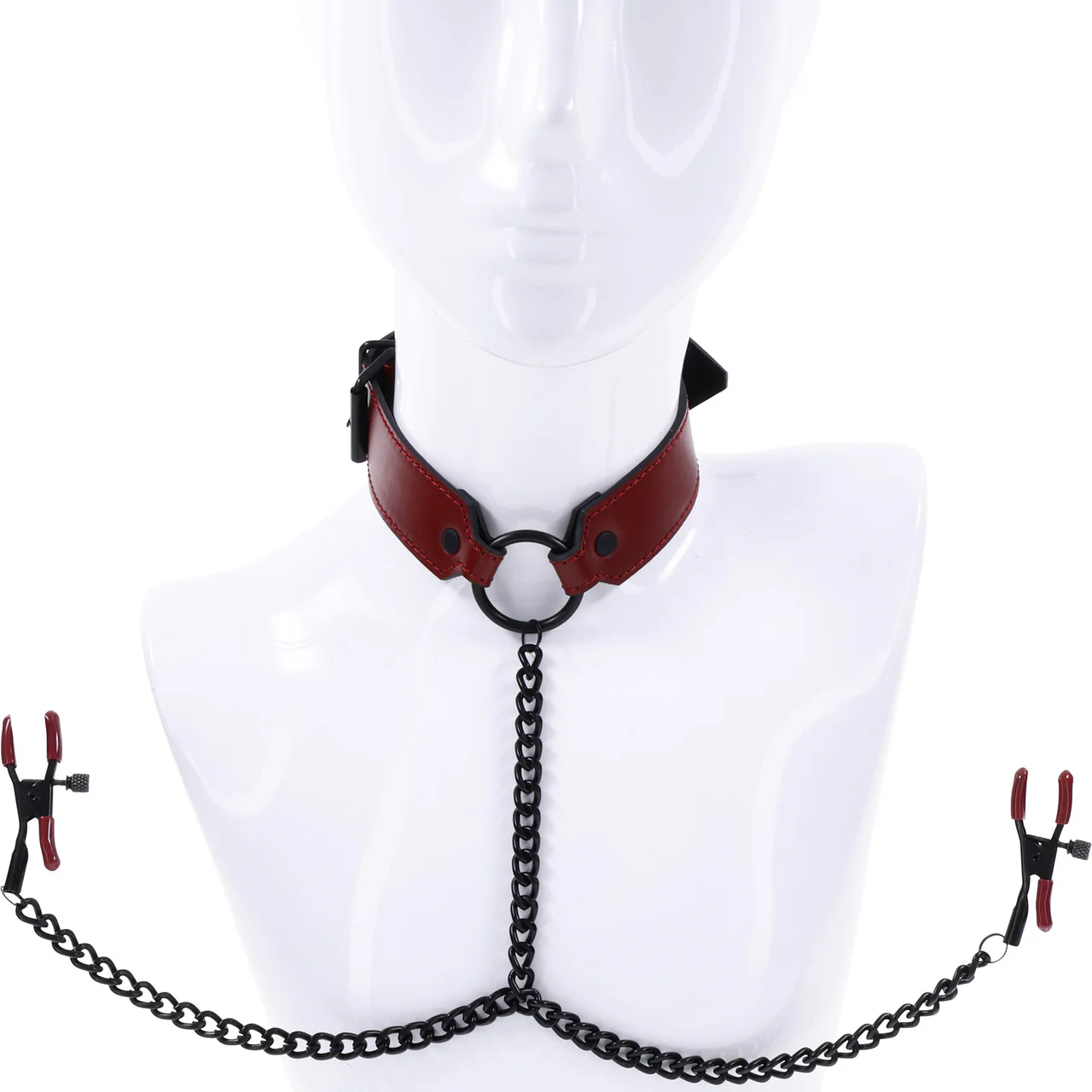 Saffron Collar With Nipple Clamps By Sportsheets - Image 7