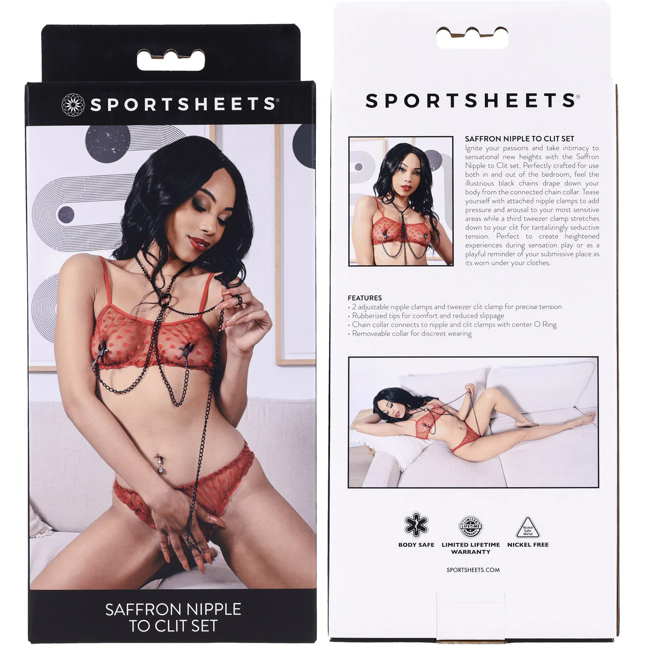 Saffron Nipple To Clit Clamp Set By Sportsheets - Image 11