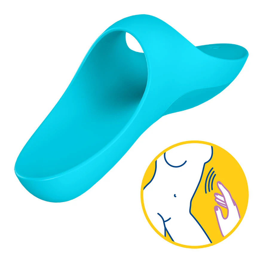 Satisfyer Teaser Rechargeable Waterproof Silicone Finger Vibrator - Blue - Image 6