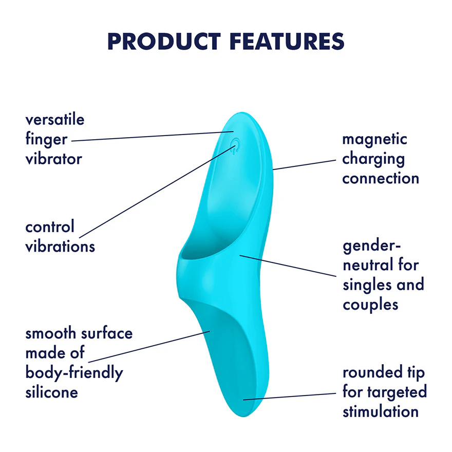 Satisfyer Teaser Rechargeable Waterproof Silicone Finger Vibrator - Blue - Image 7