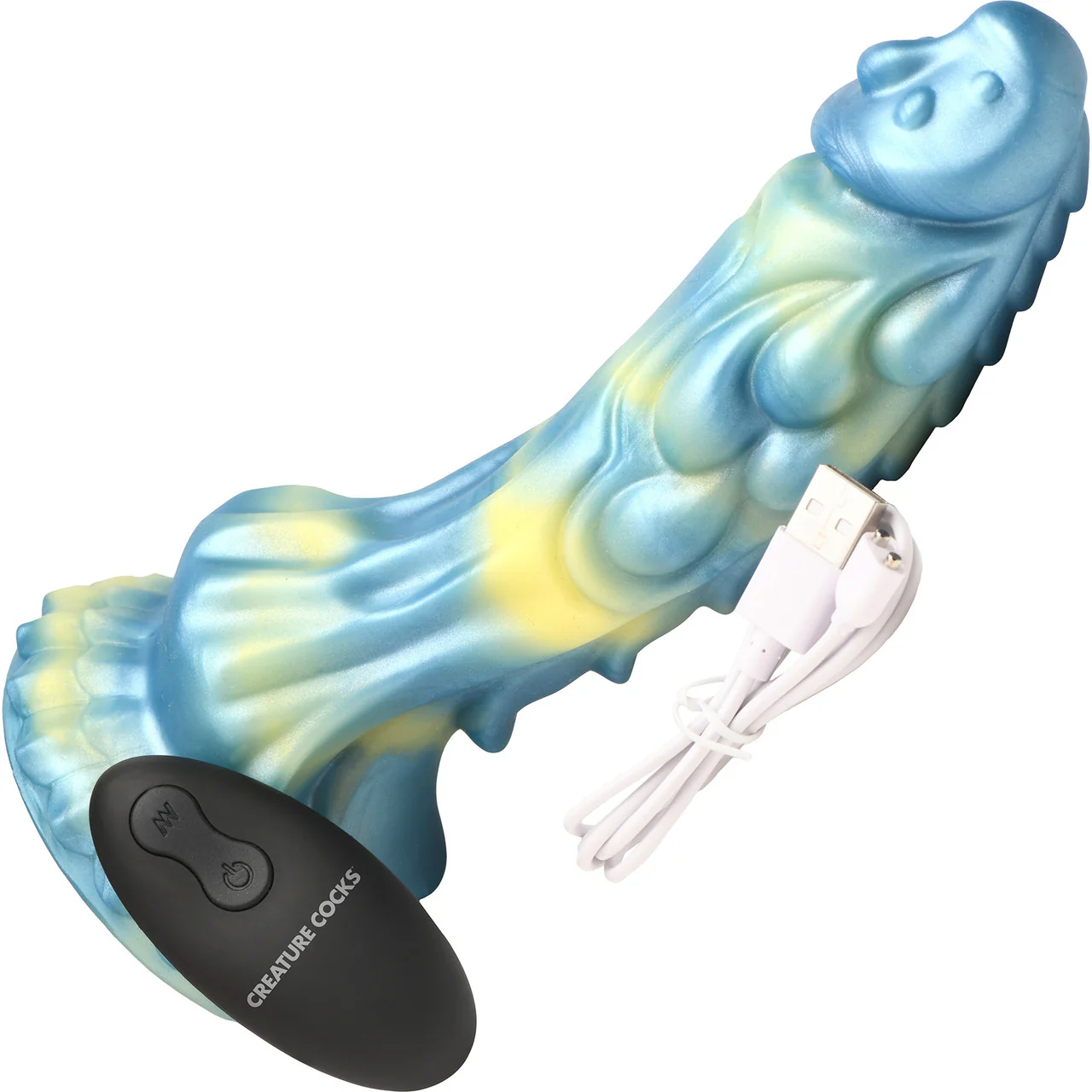 Sea Stallion 8.25" Rechargeable Vibrating Silicone Suction Cup Dildo With Remote By Creature Cocks - Image 7