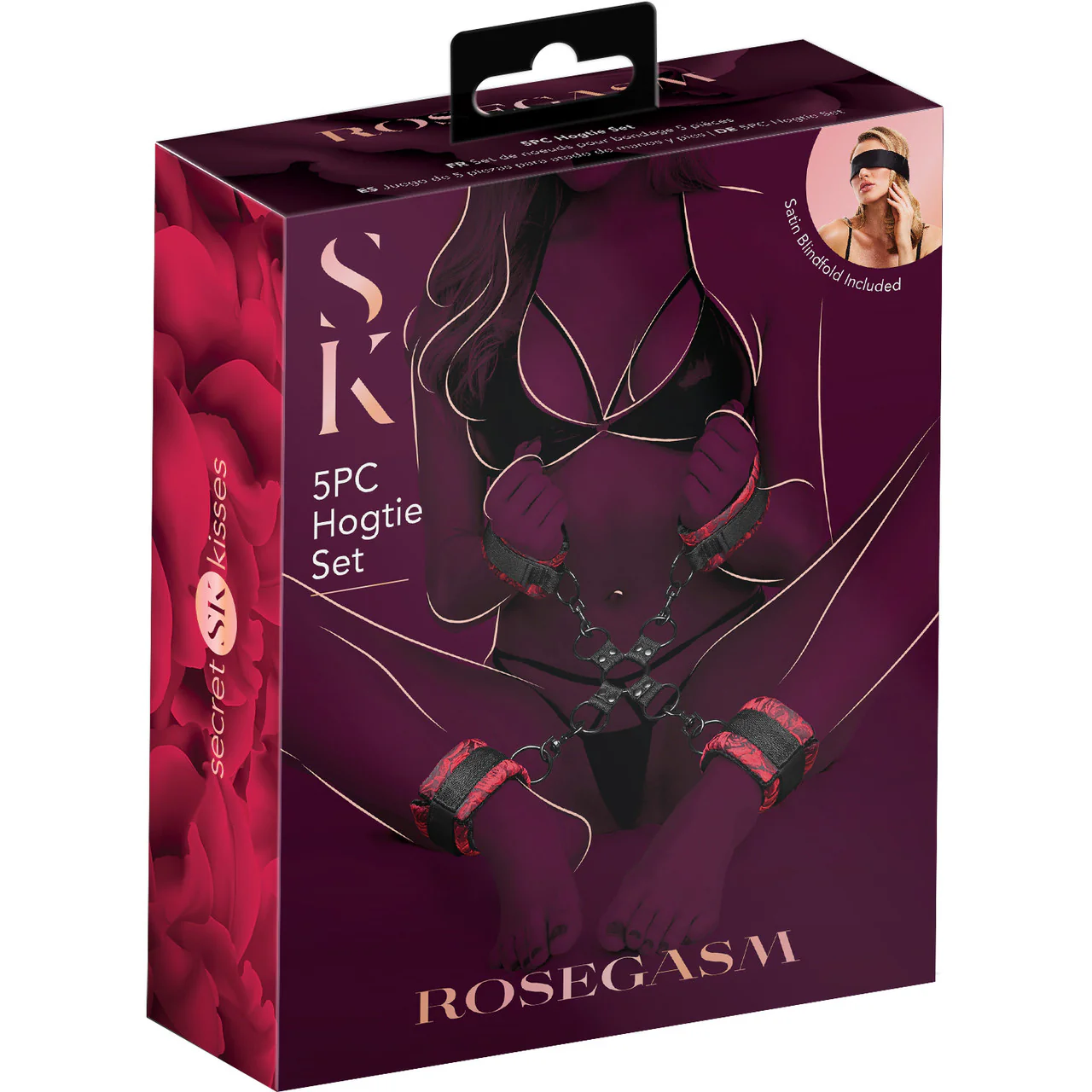 Secret Kisses Rosegasm 5-Piece Hogtie Kit With Blindfold - Image 2