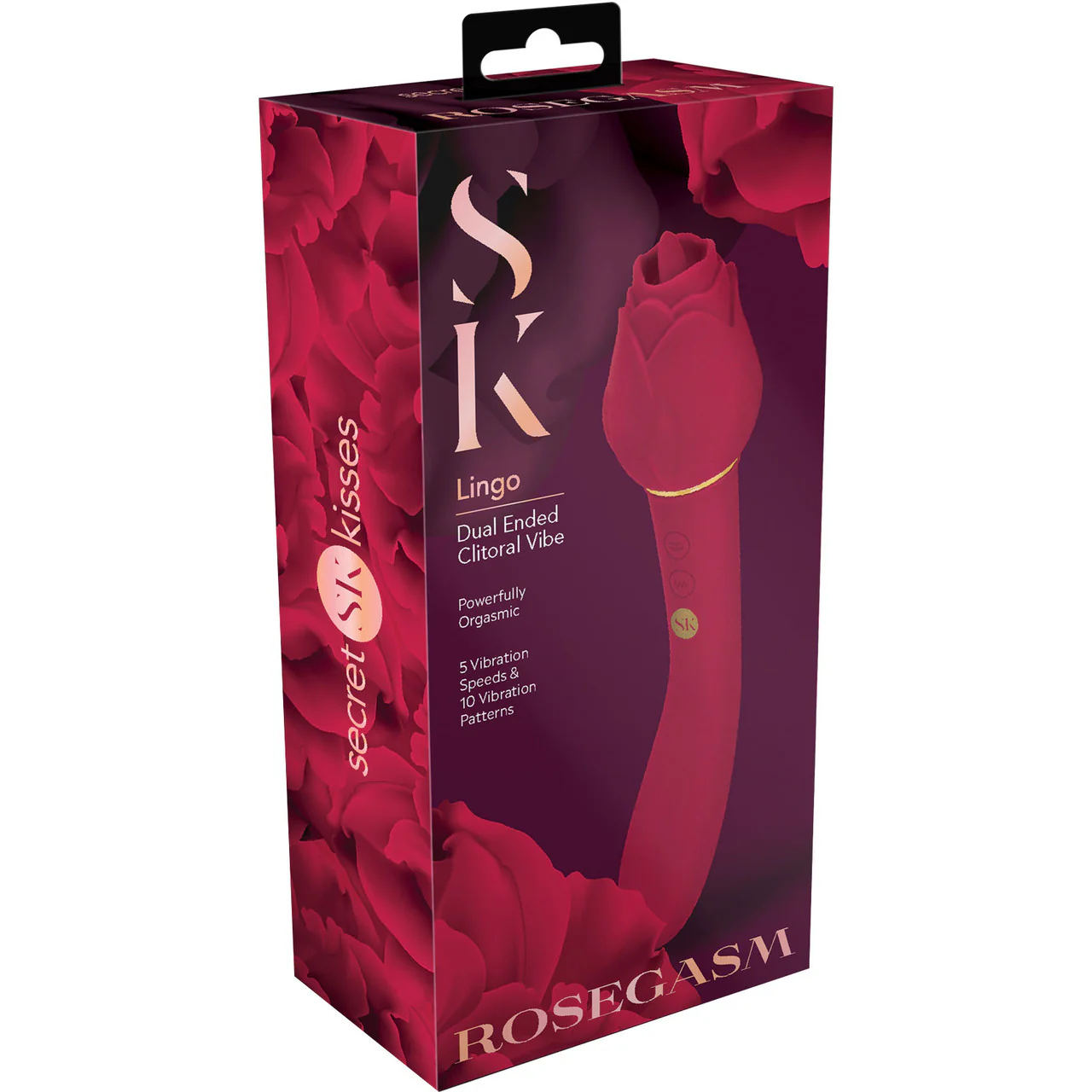 Secret Kisses Rosegasm Lingo Rechargeable Silicone Double Ended Licking Vibrator - Image 4