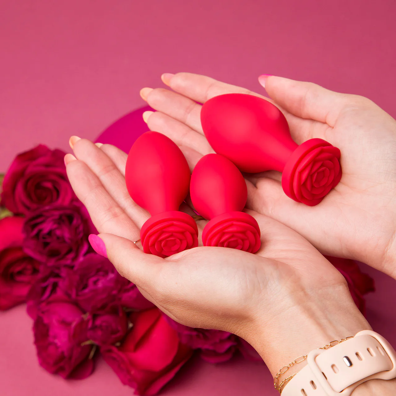 Secret Kisses Rosegasm Silicone 3 Piece Butt Bouquet Anal Training Set - Image 3