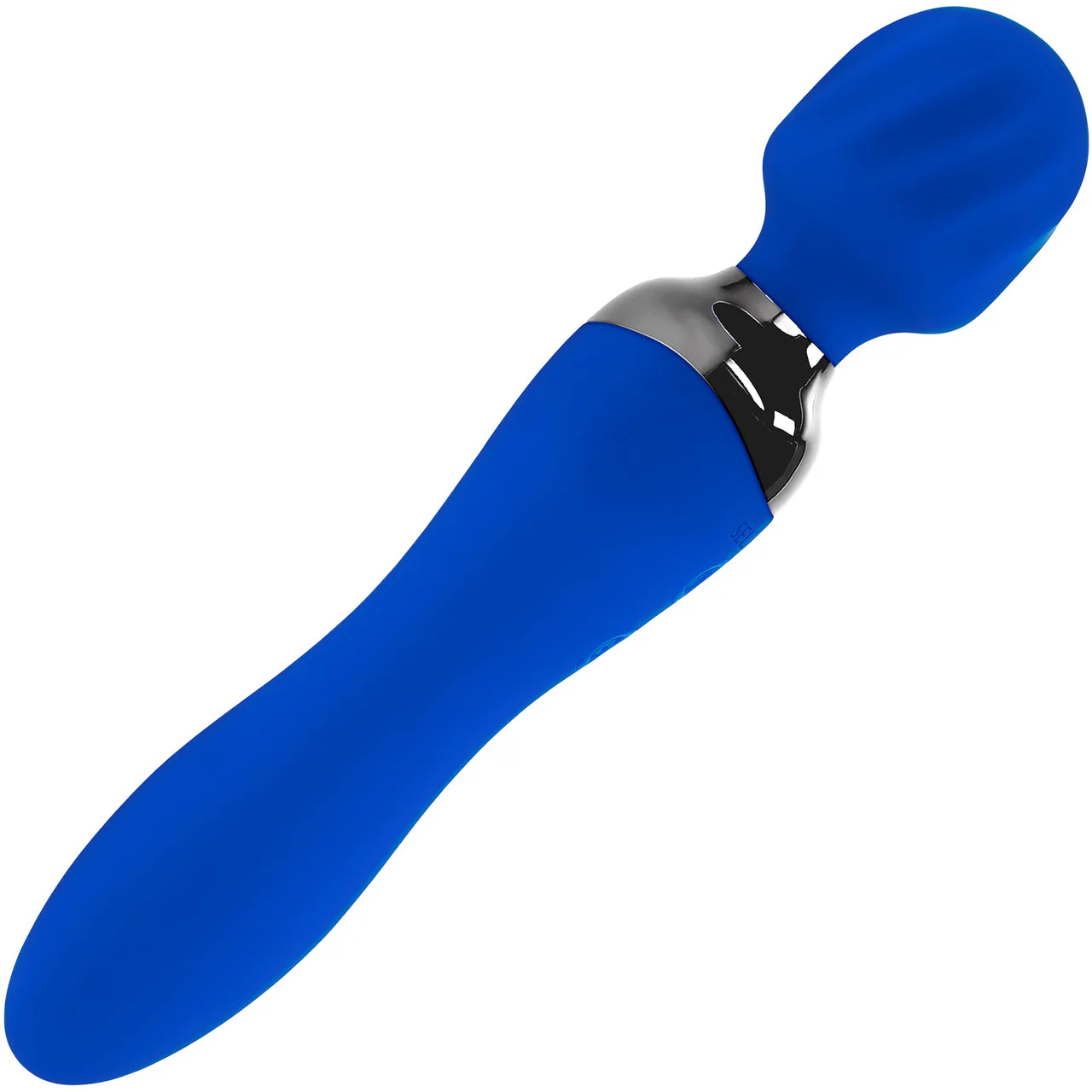 Selopa Blue Belle Silicone Rechargeable Dual End Wand Style Vibrator - Blue - Image 5