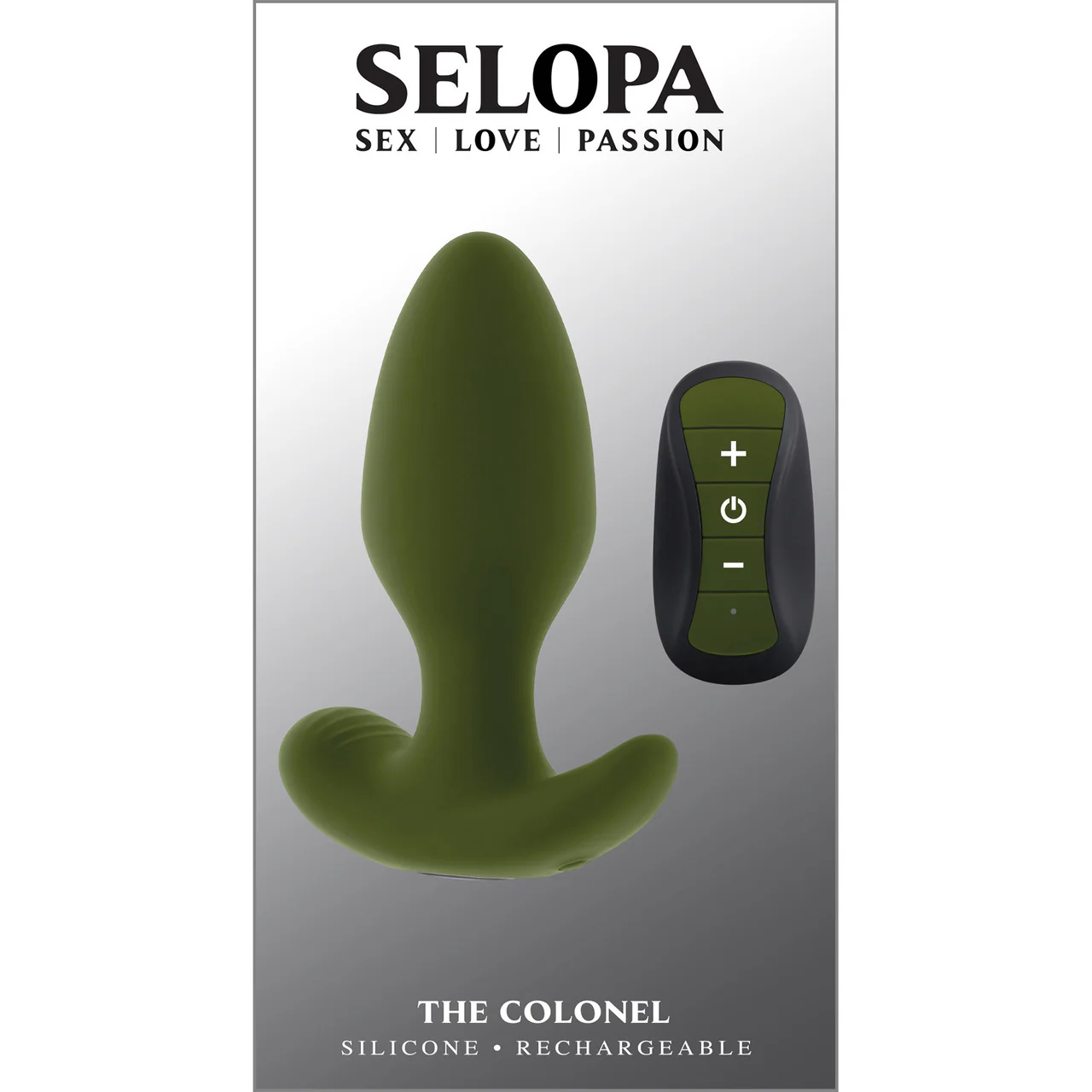 Selopa The Colonel Silicone Rechargeable Waterproof Vibrating Butt Plug With Remote - Green - Image 10