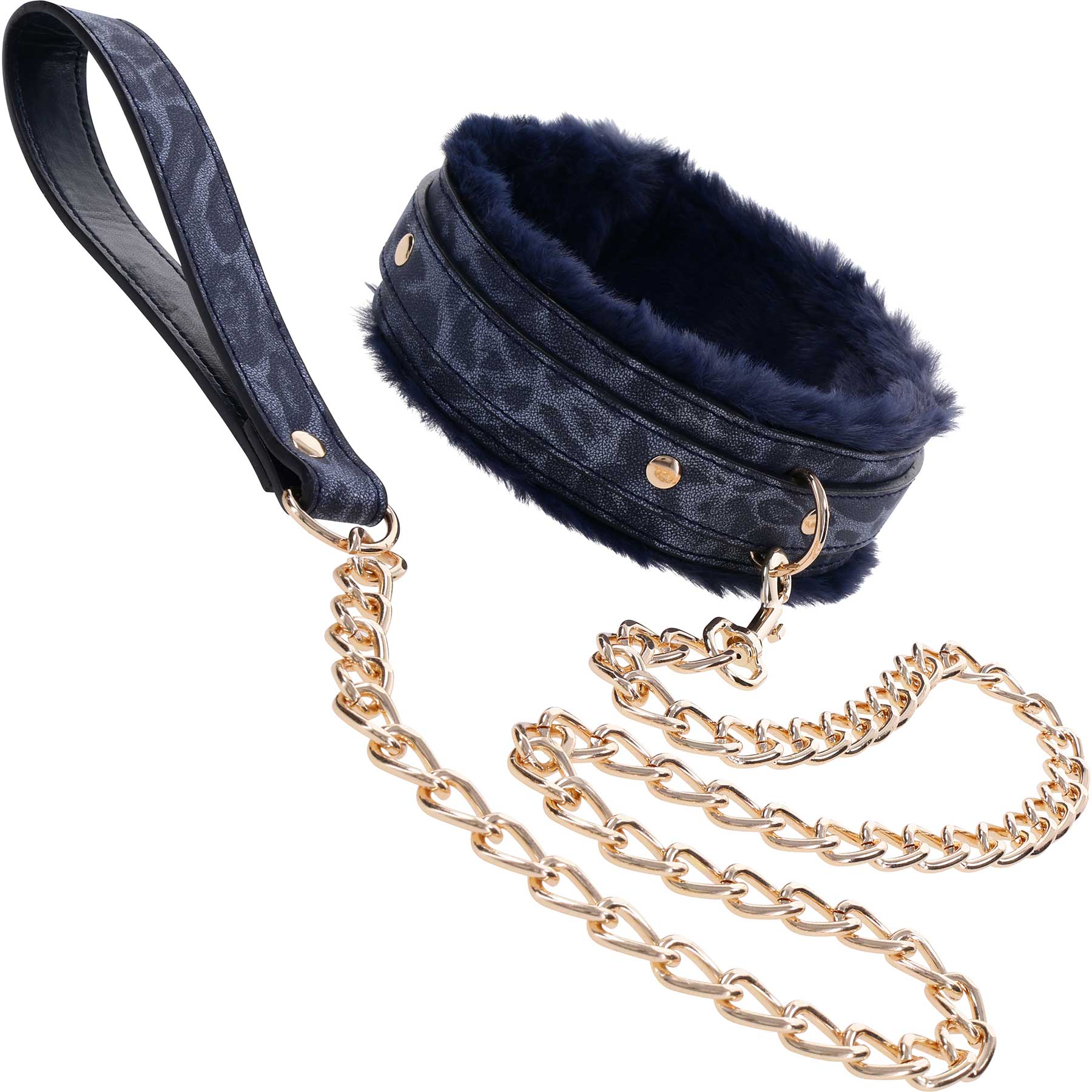 Sex & Mischief Cougar Fur Lined Collar & Leash By Sportsheets - Image 2