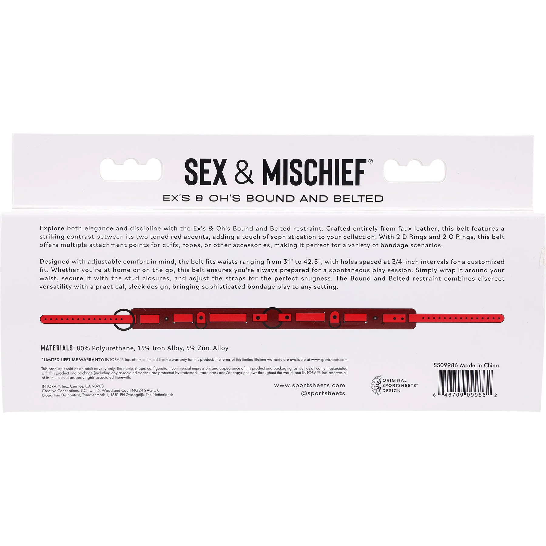 Sex & Mischief Ex's & Oh's Bound And Belted Restraint By Sportsheets - Image 11