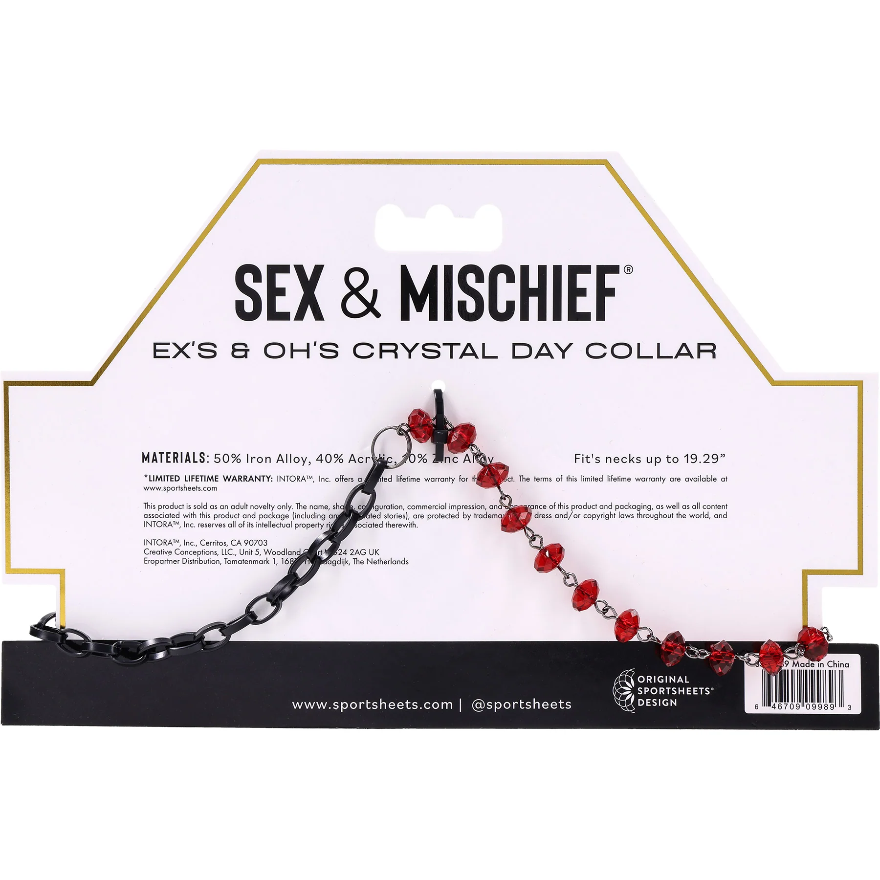 Sex & Mischief Ex's & Oh's Crystal Day Collar By Sportsheets - Image 8