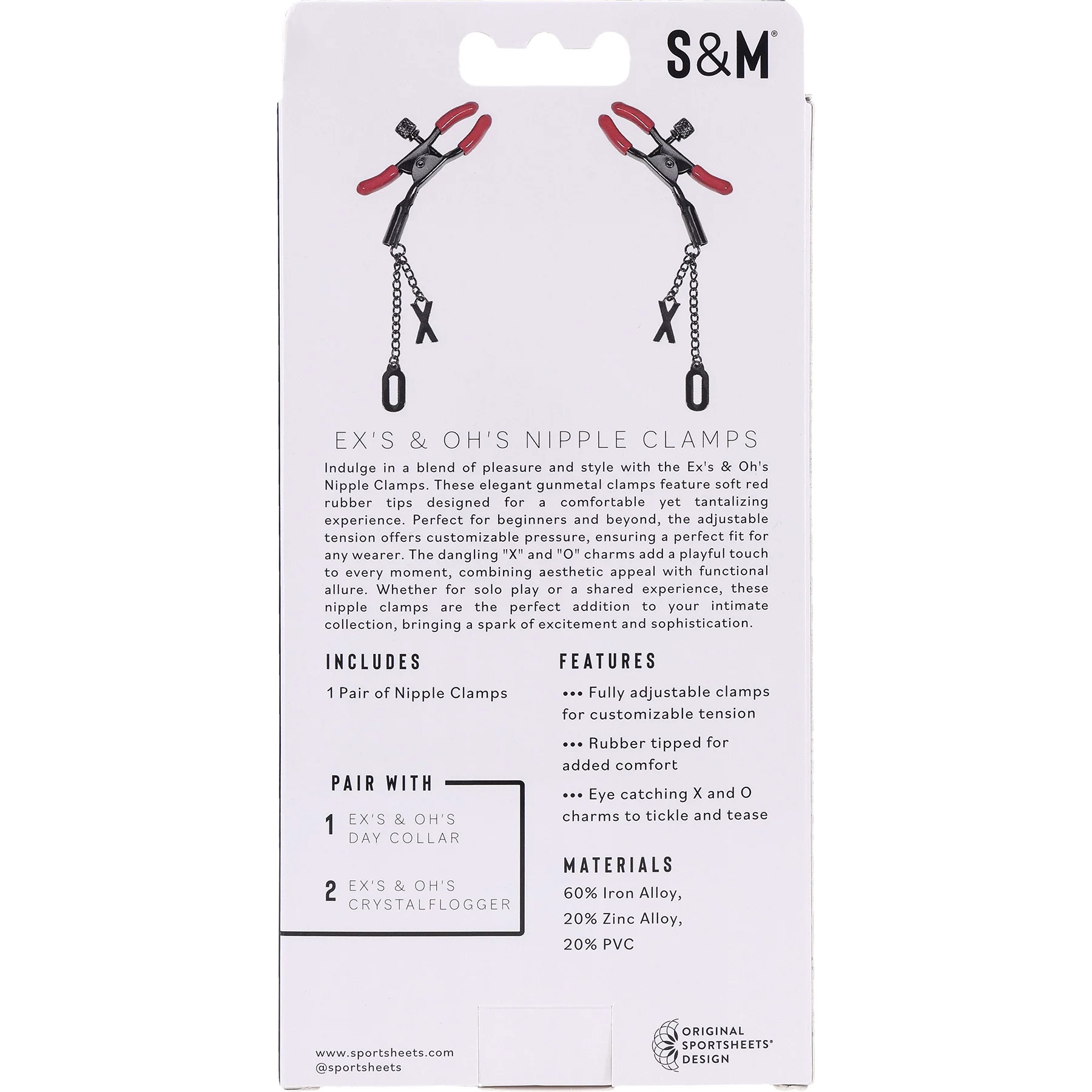 Sex & Mischief Ex's & Oh's Nipple Clamps By Sportsheets - Image 9
