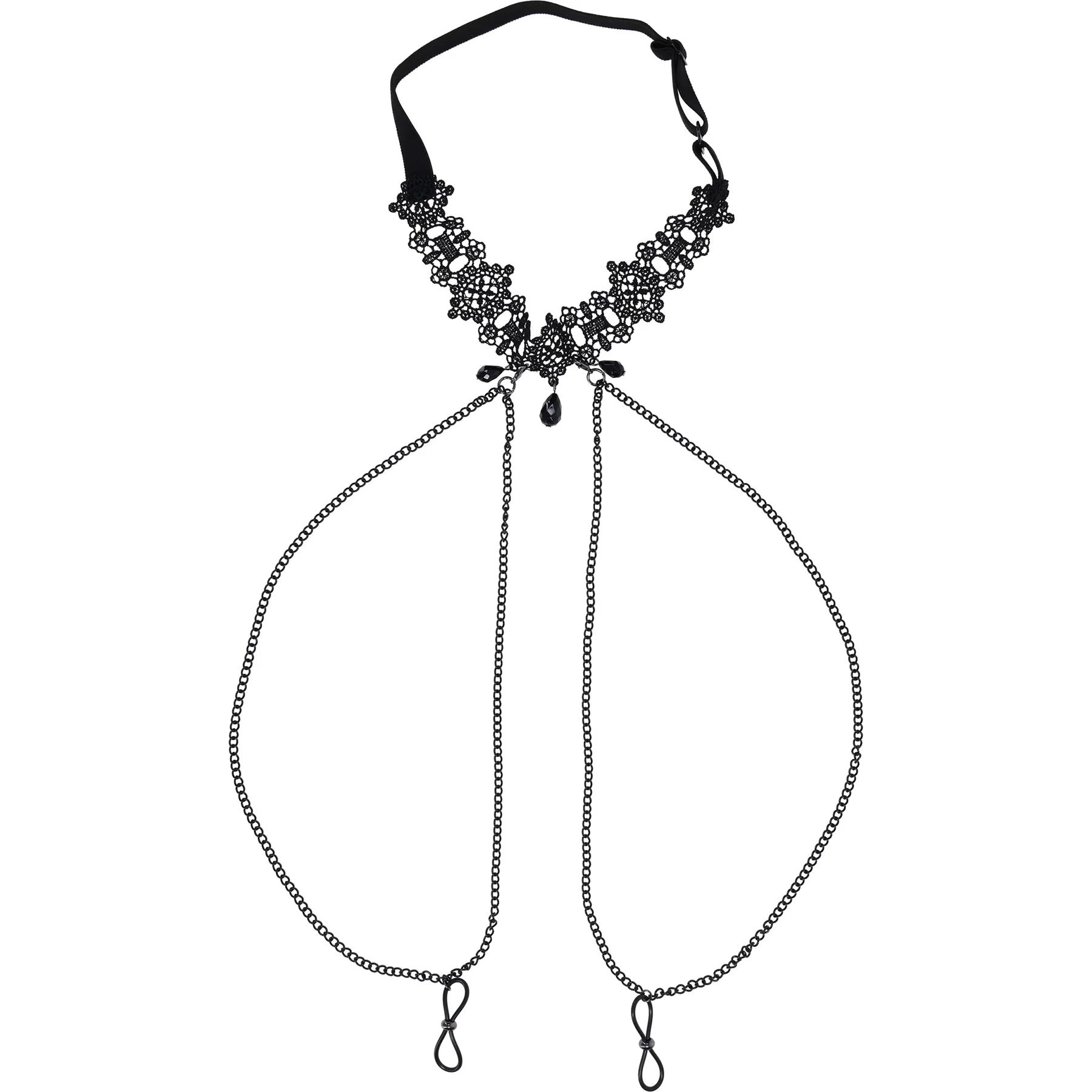 Sex & Mischief Lace Collar With Nipple Ties