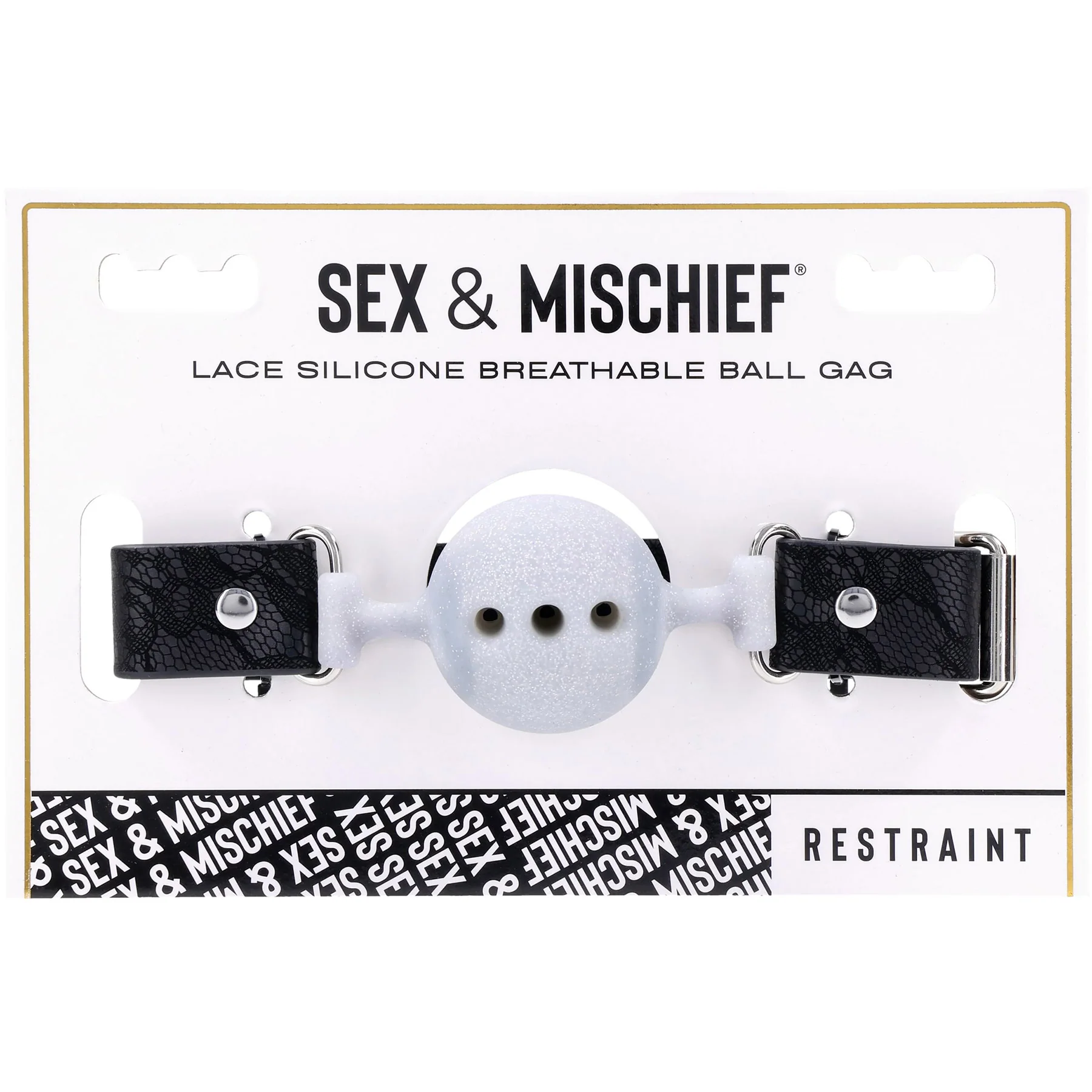 Sex & Mischief Lace Silicone Breathable Ball Gag - Image 10