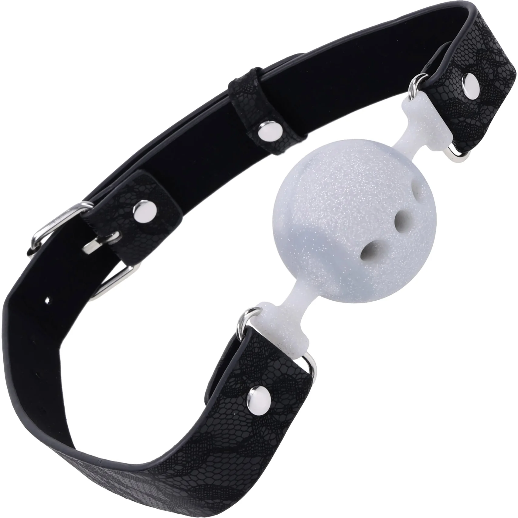 Sex & Mischief Lace Silicone Breathable Ball Gag - Image 3