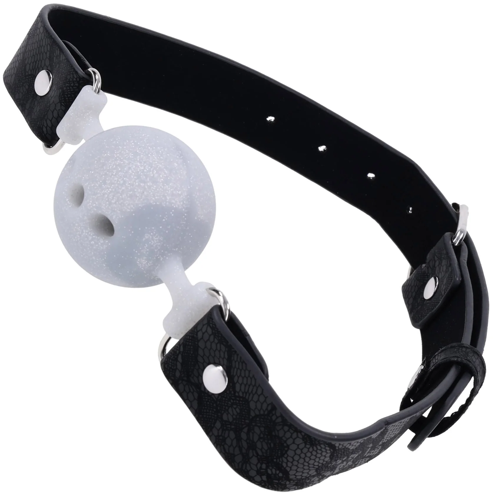 Sex & Mischief Lace Silicone Breathable Ball Gag - Image 4