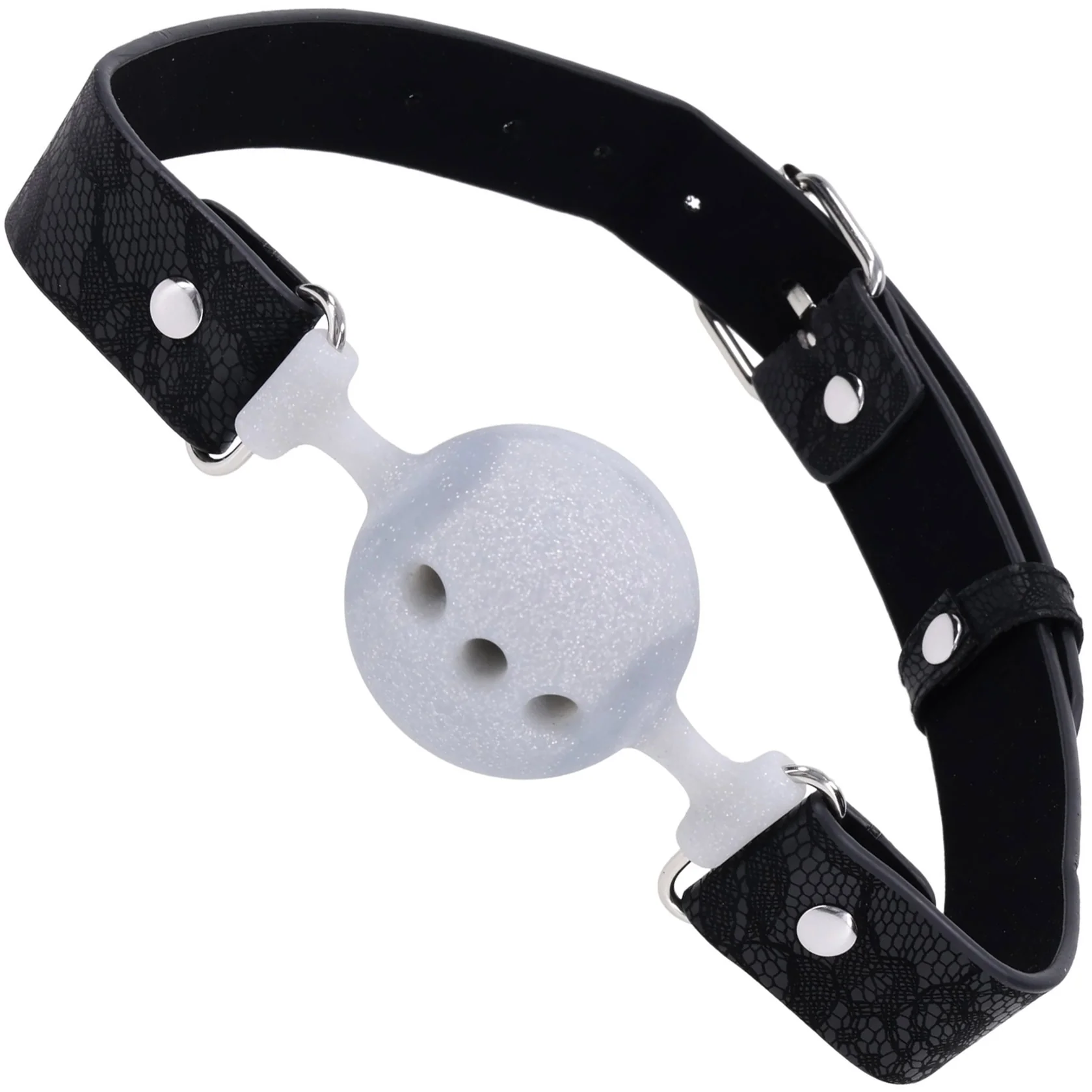 Sex & Mischief Lace Silicone Breathable Ball Gag - Image 5