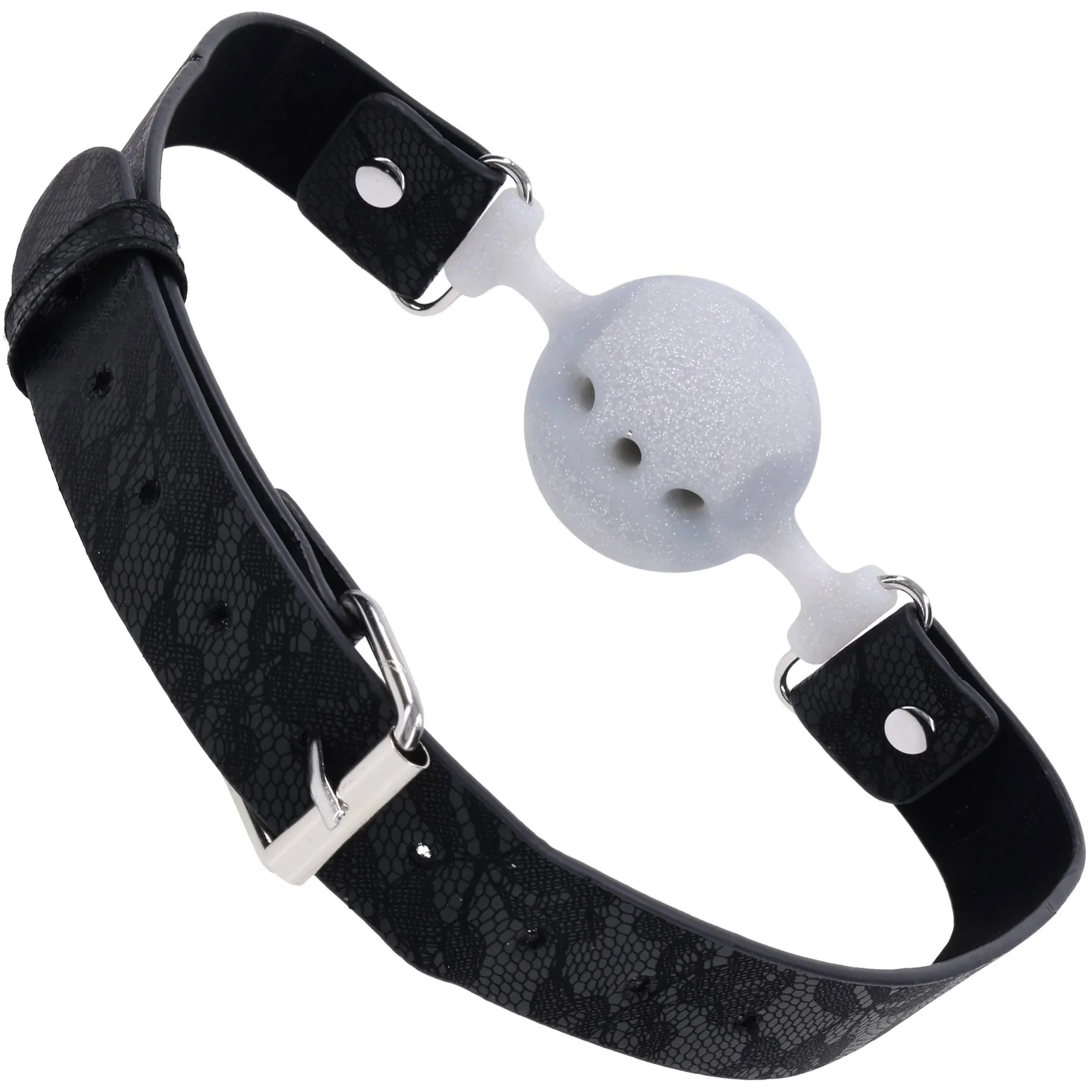 Sex & Mischief Lace Silicone Breathable Ball Gag - Image 6