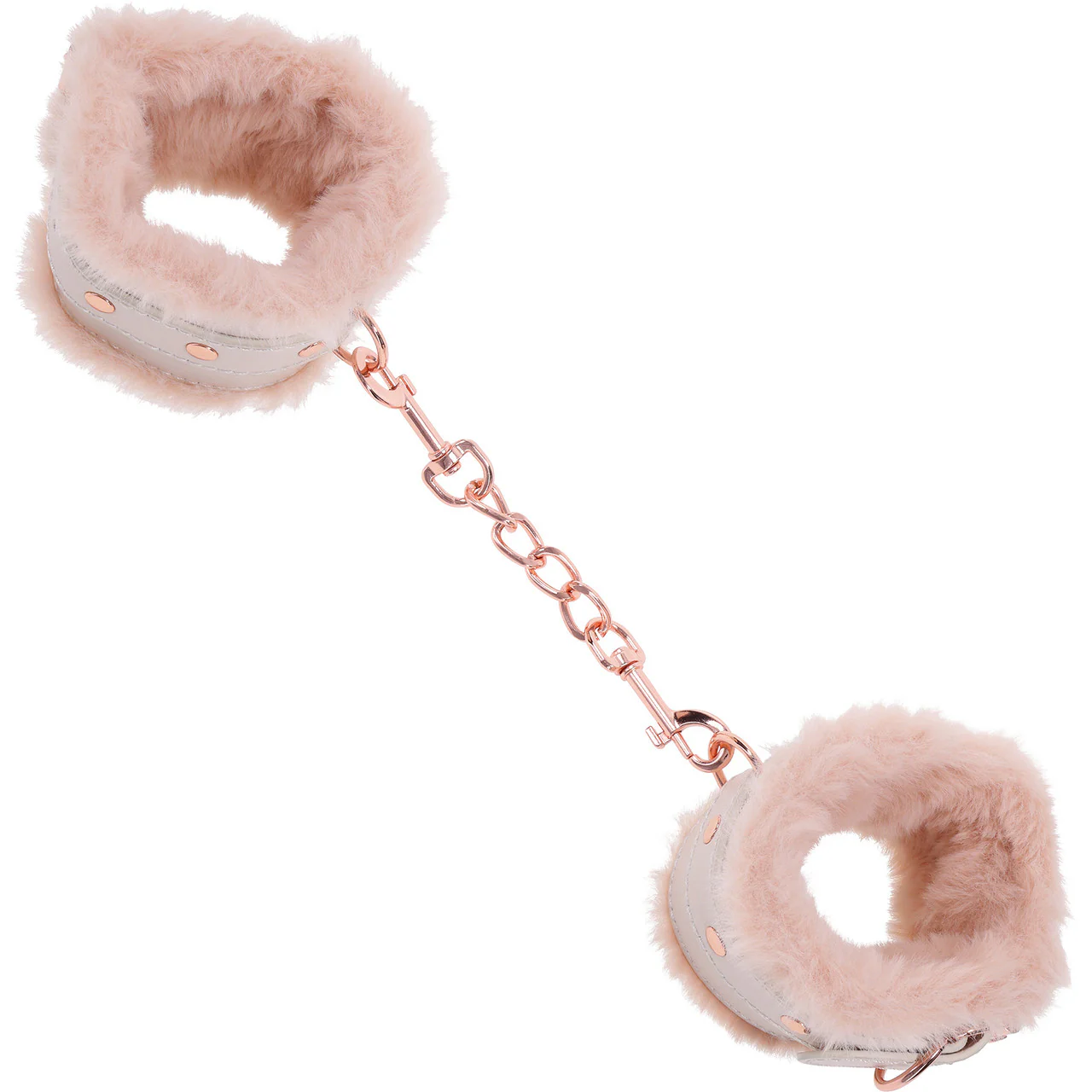 Sex & Mischief Peaches 'n CreaMe Fur Handcuffs By Sportsheets - Rose Gold & Peach - Image 8