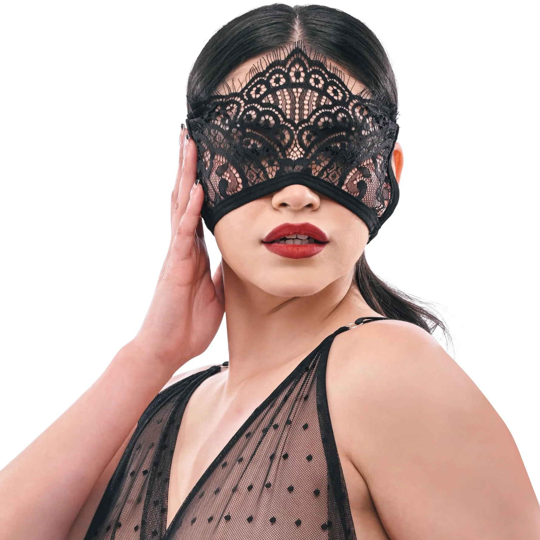 Sex & Mischief Veiled Vision Lace Blindfold - Image 4