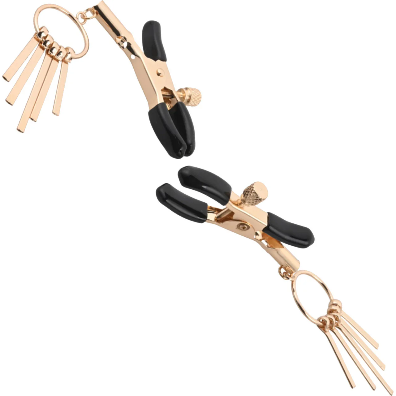 Sex & Mischief Verge Nipple Clamps By Sportsheets - Gold & Black - Image 2