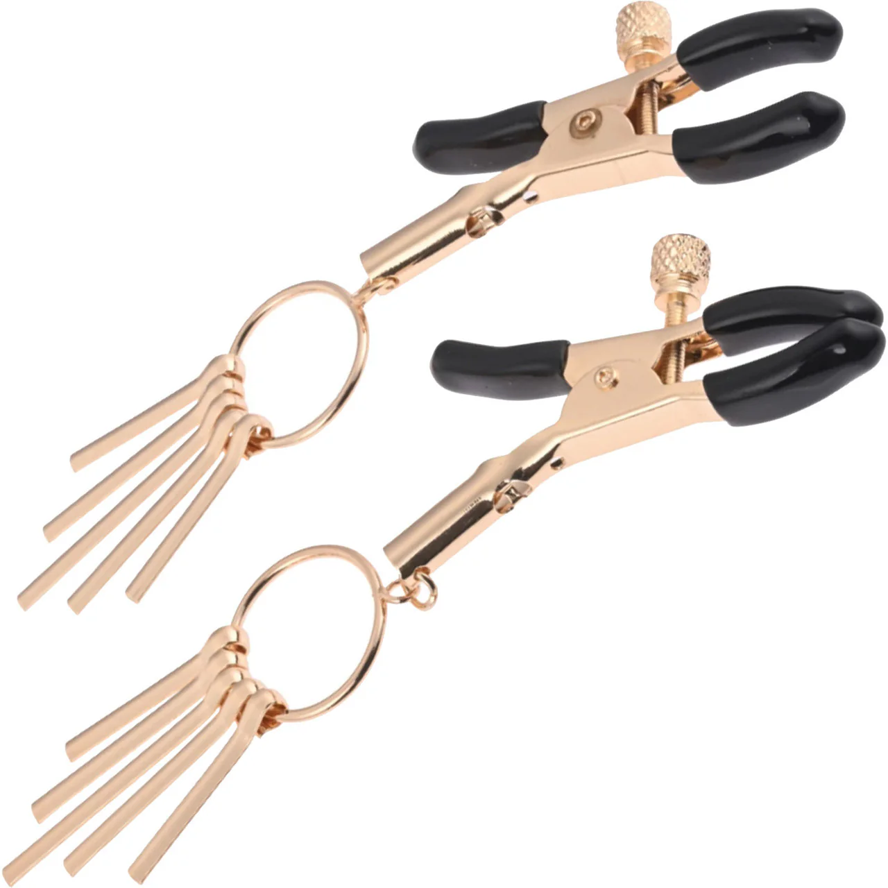 Sex & Mischief Verge Nipple Clamps By Sportsheets - Gold & Black - Image 3
