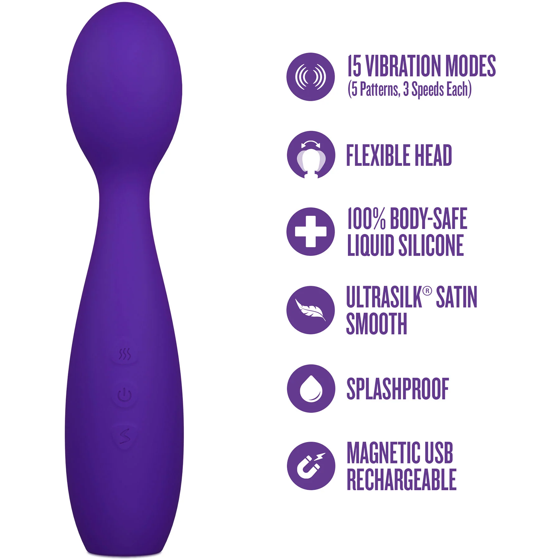 Sexy Things Velvet High Rechargeable Silicone Vibrating Wand - Image 13
