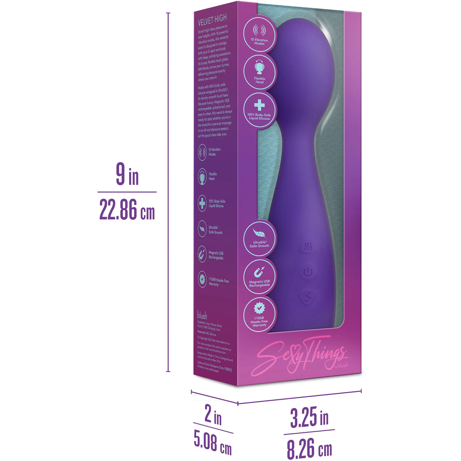 Sexy Things Velvet High Rechargeable Silicone Vibrating Wand - Image 14
