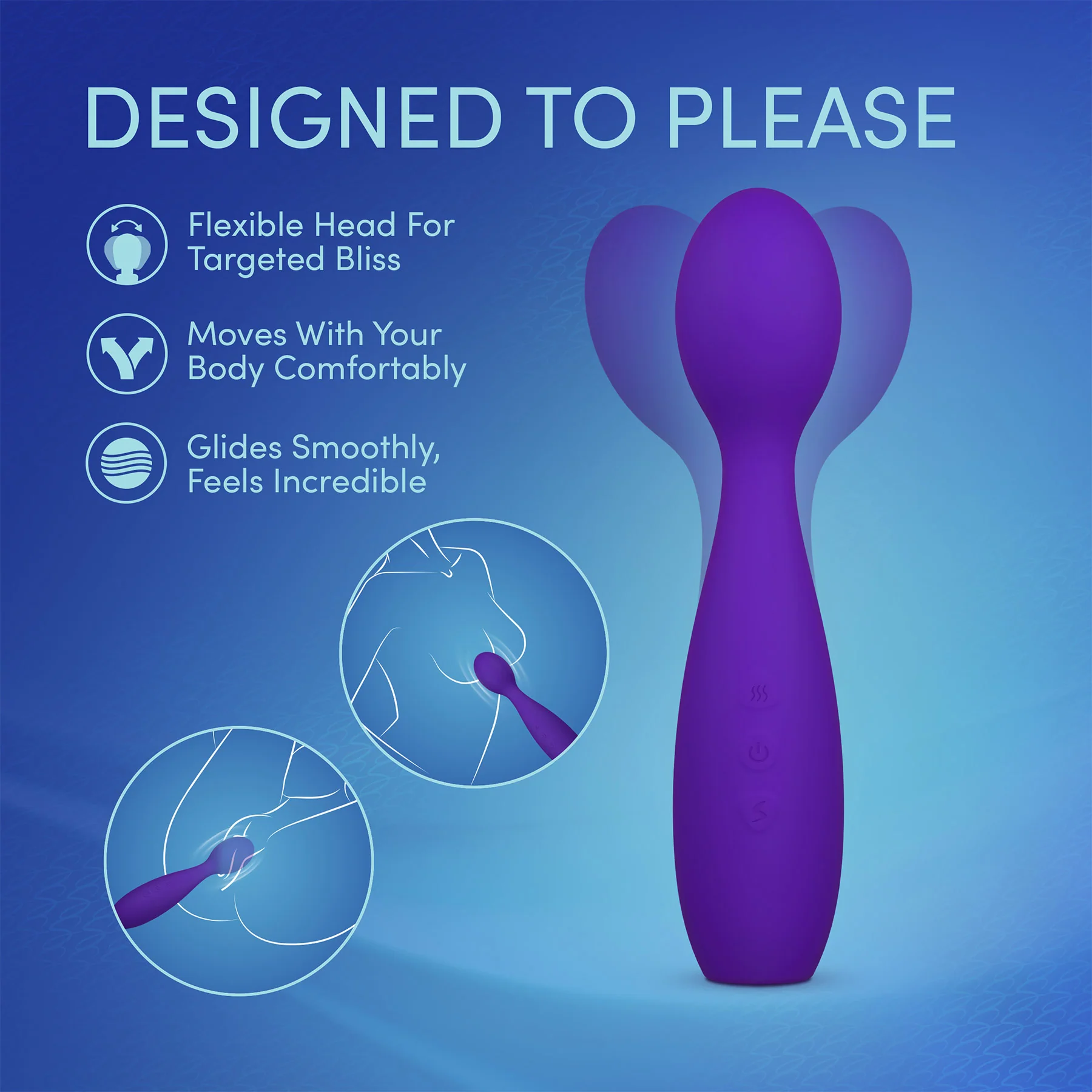 Sexy Things Velvet High Rechargeable Silicone Vibrating Wand - Image 4