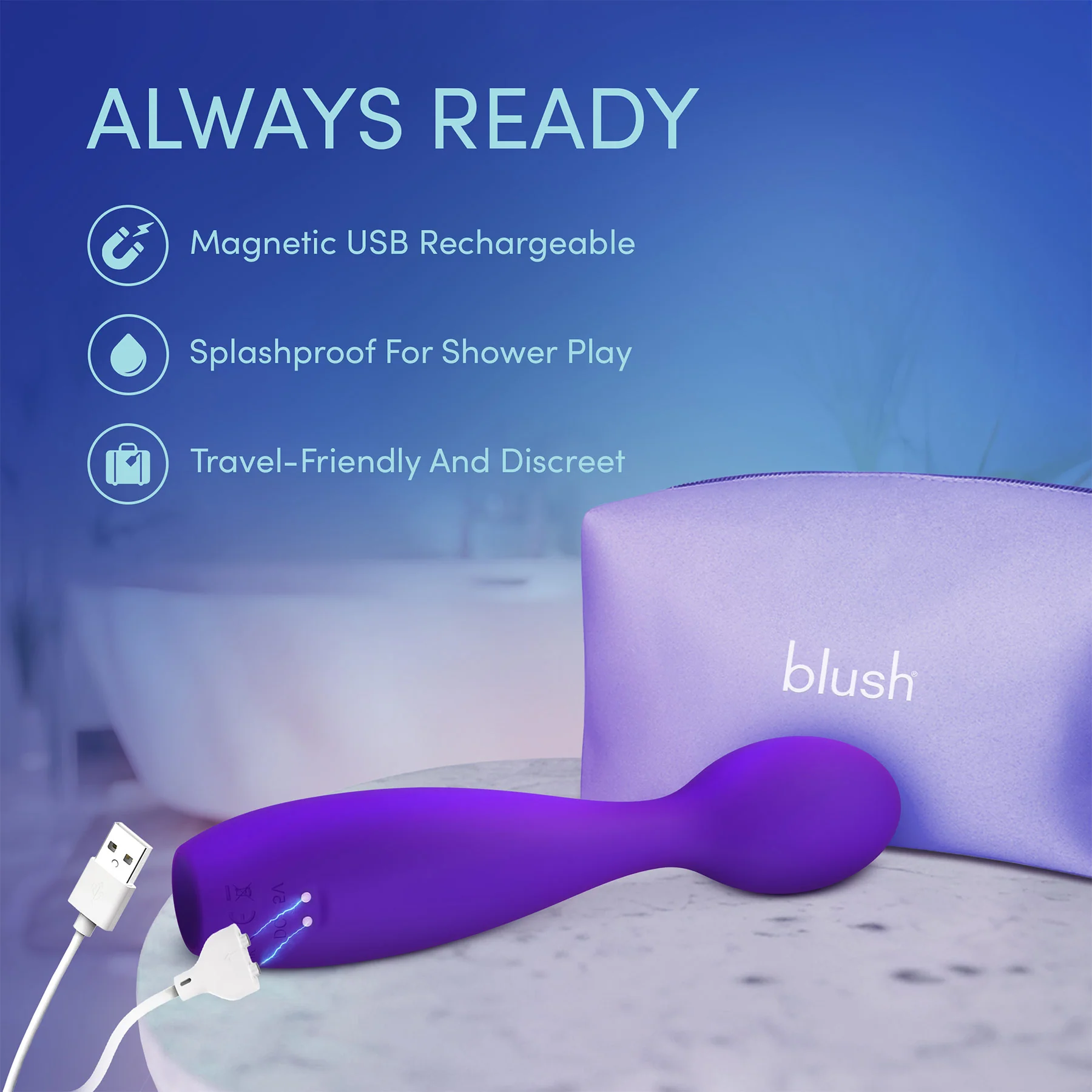 Sexy Things Velvet High Rechargeable Silicone Vibrating Wand - Image 6