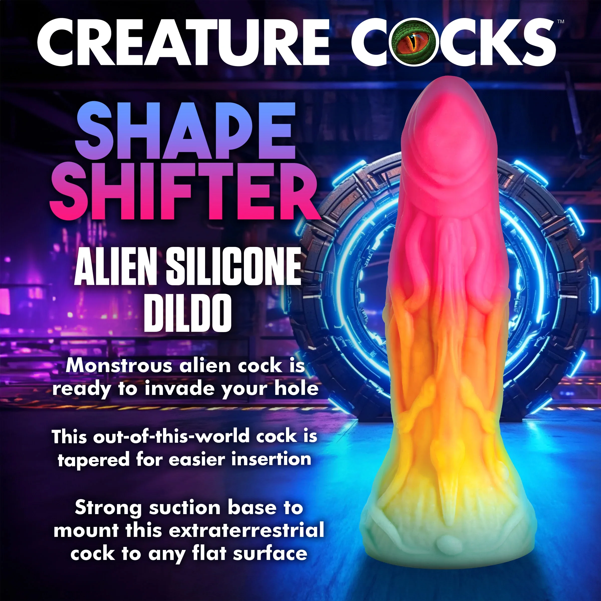 Shape Shifter 8" Silicone Suction Cup Dildo By Creature Cocks - Image 2