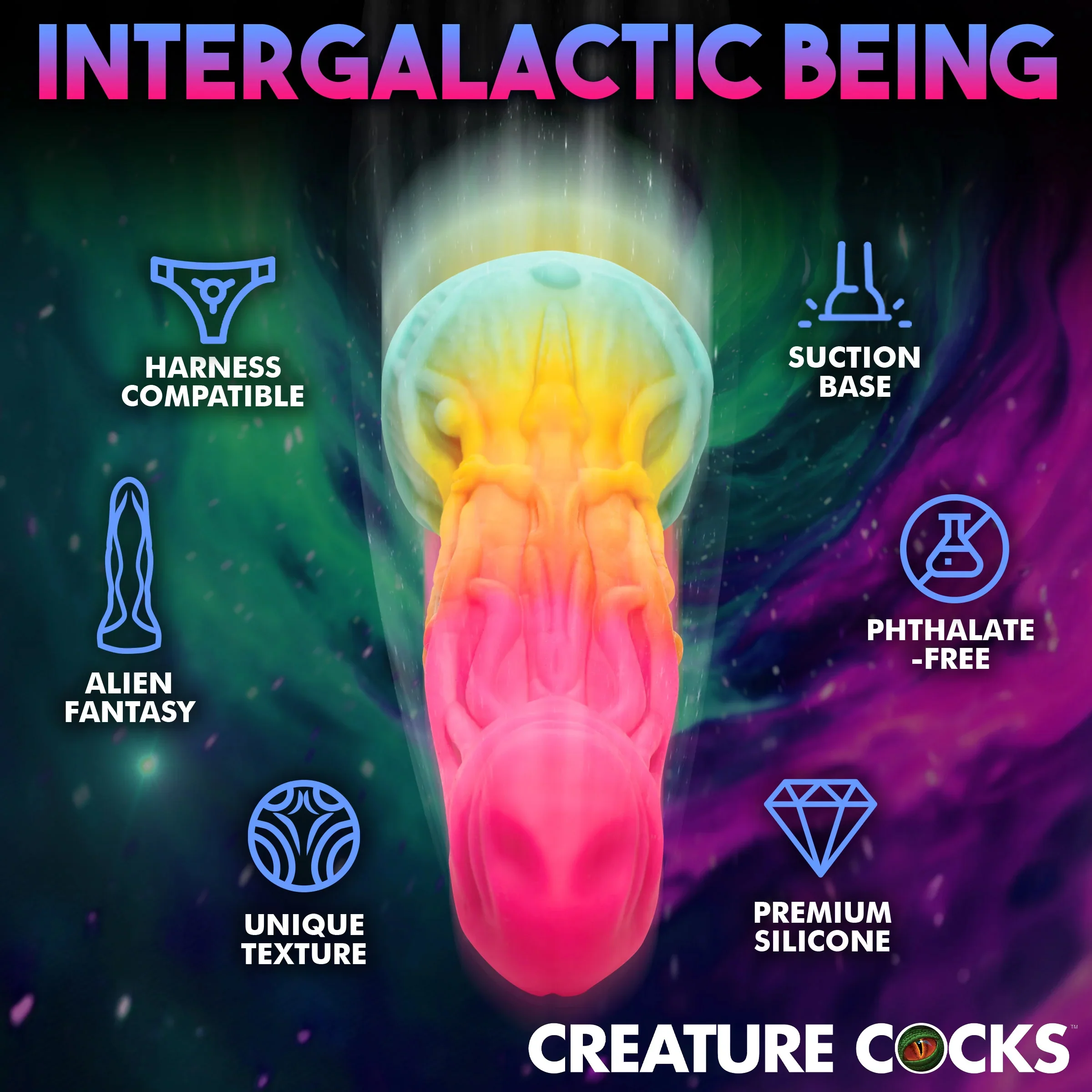 Shape Shifter 8" Silicone Suction Cup Dildo By Creature Cocks - Image 6