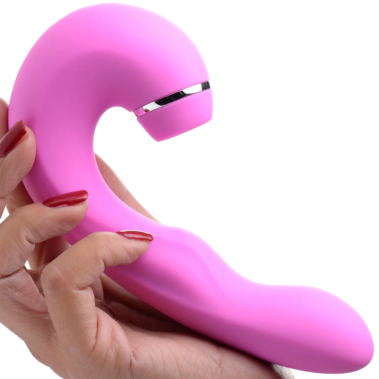 Shegasm 5 Star Silicone G-Spot Tapping Vibrator & Pressure Wave Clitoral Stimulator - Pink - Image 11