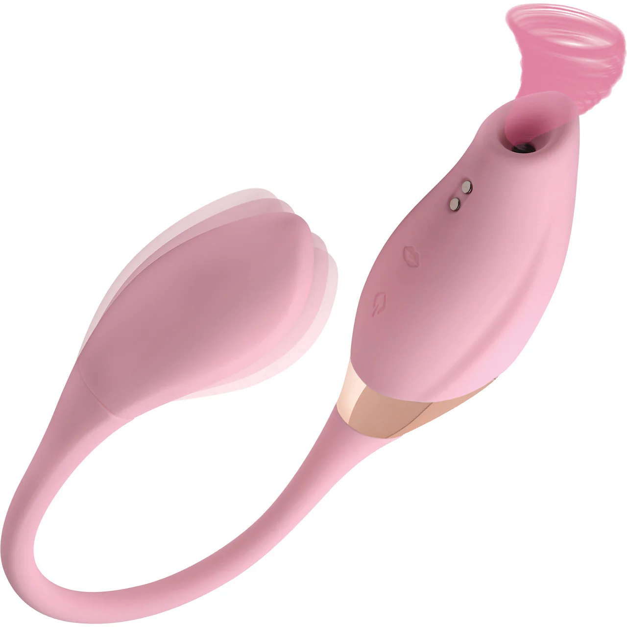 Shegasm 8X Tandem Plus Rechargeable Silicone Suction Clitoral Stimulator & Vibrating Egg - Pink - Image 13