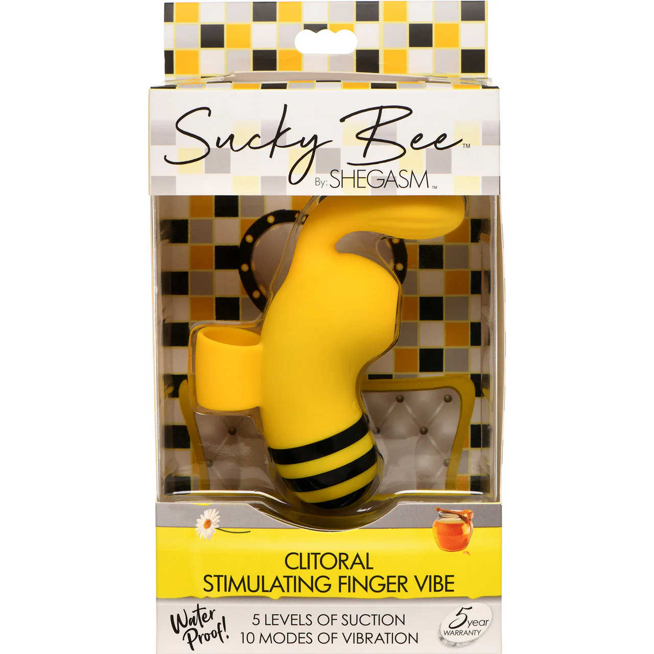 Shegasm Sucky Bee Rechargeable Silicone Clitoral Stimulating Finger Vibrator With Suction - Image 13