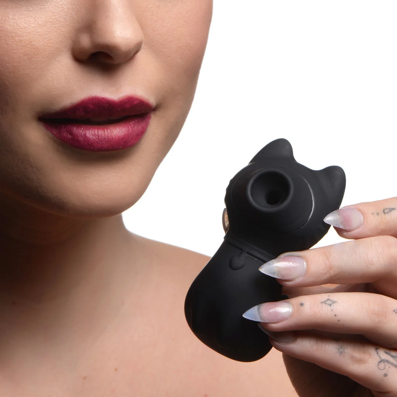 Shegasm Sucky Kitty Silicone Rechargeable Clitoral Pressure Wave Stimulator - Black - Image 5