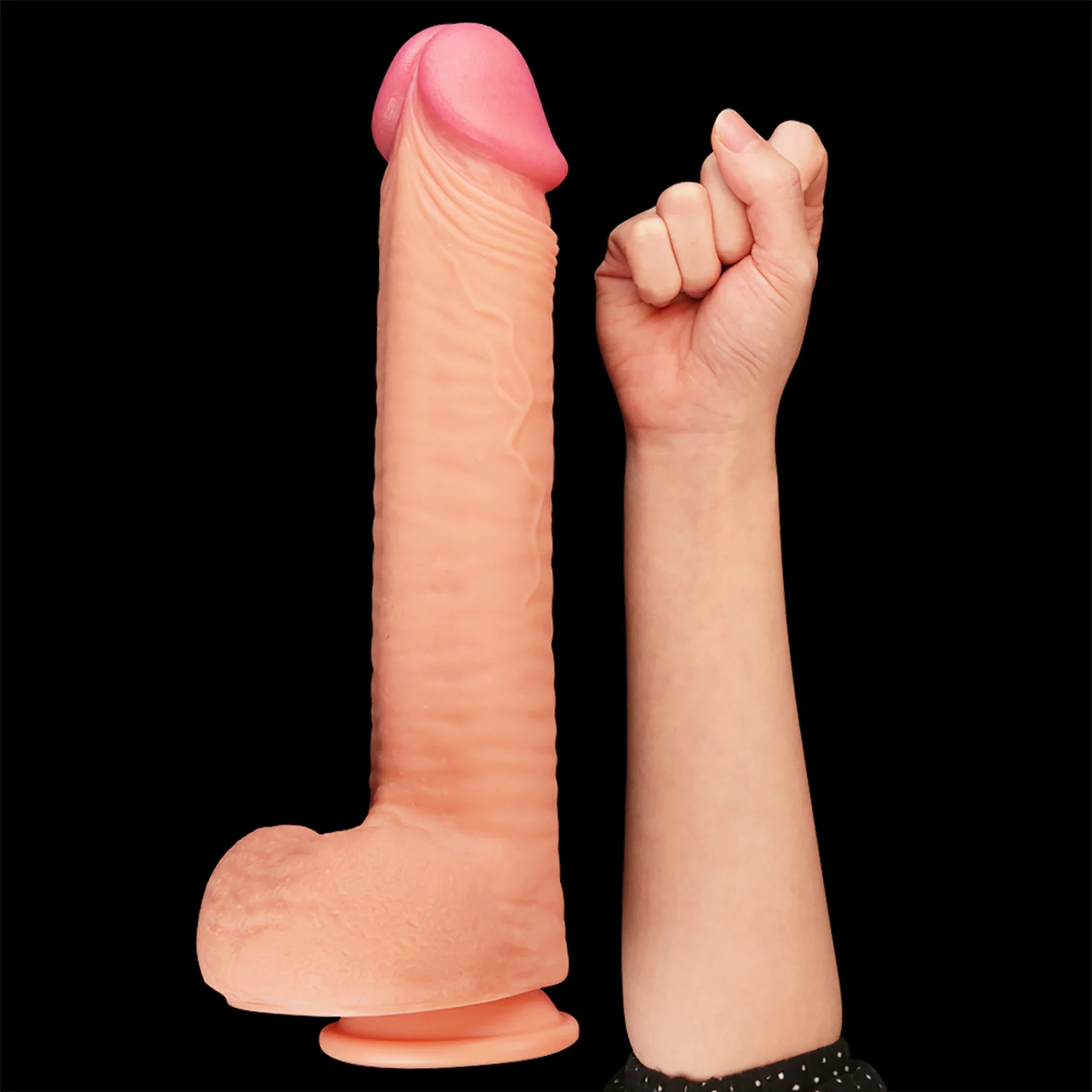 Sigmar XL 9.5" Realistic Dual Density Silicone Dildo With Suction Cup & Balls By Pleasure Engine - Image 4