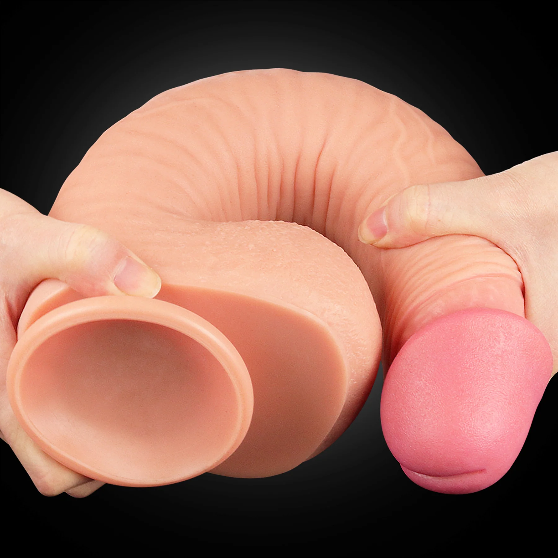 Sigmar XL 9.5" Realistic Dual Density Silicone Dildo With Suction Cup & Balls By Pleasure Engine - Image 6