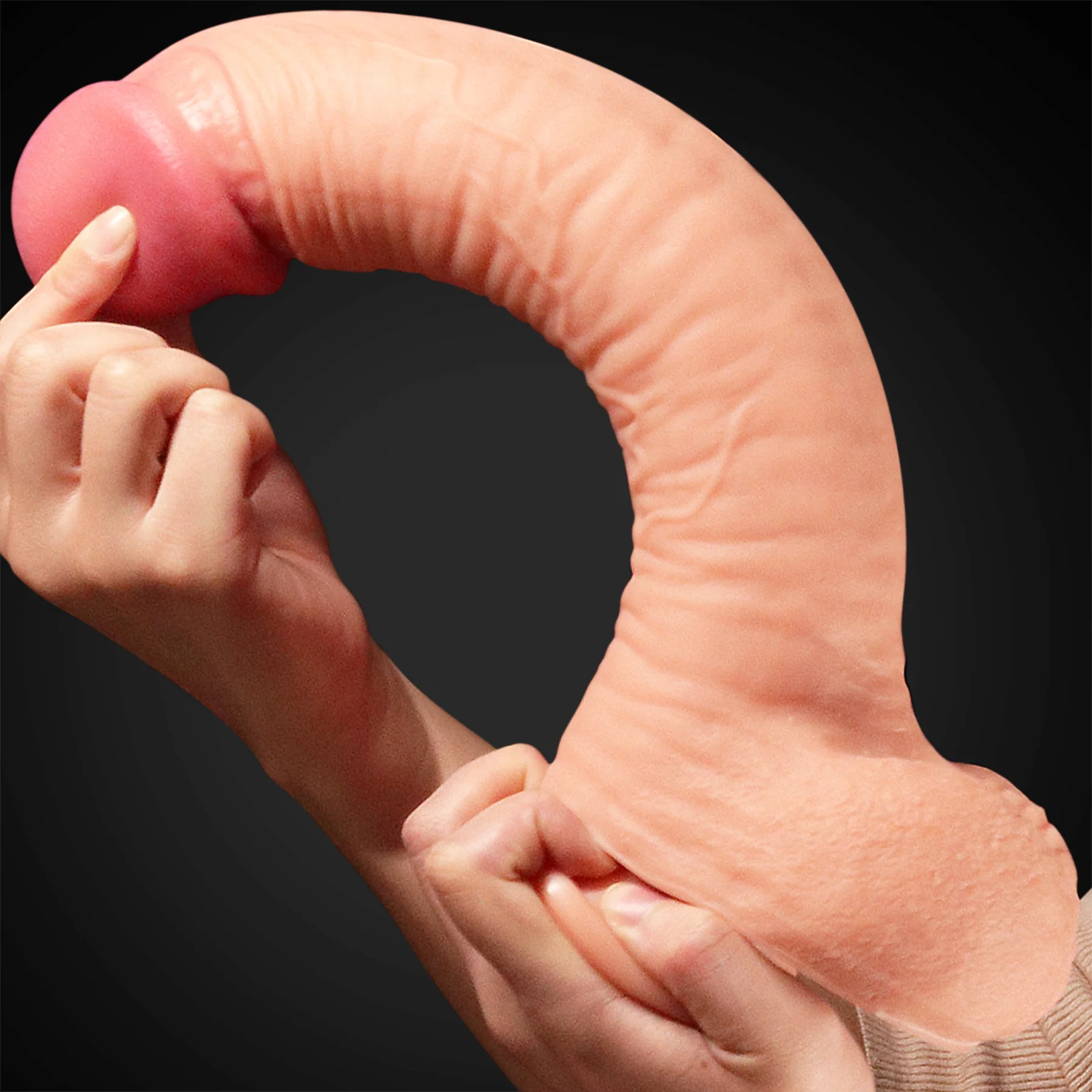 Sigmar XL 9.5" Realistic Dual Density Silicone Dildo With Suction Cup & Balls By Pleasure Engine - Image 8