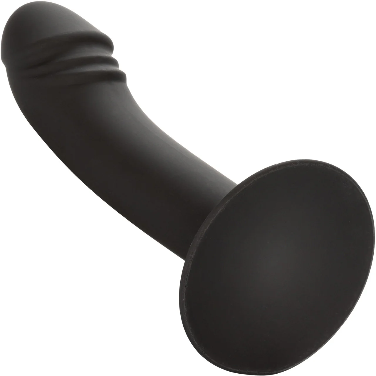 Silicone Curved Anal Stud Suction Cup Dildo By CalExotics - Black - Image 4