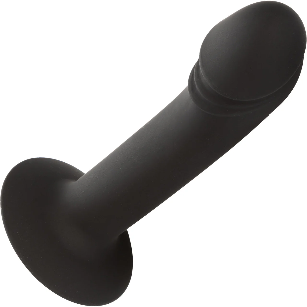 Silicone Curved Anal Stud Suction Cup Dildo By CalExotics - Black - Image 5