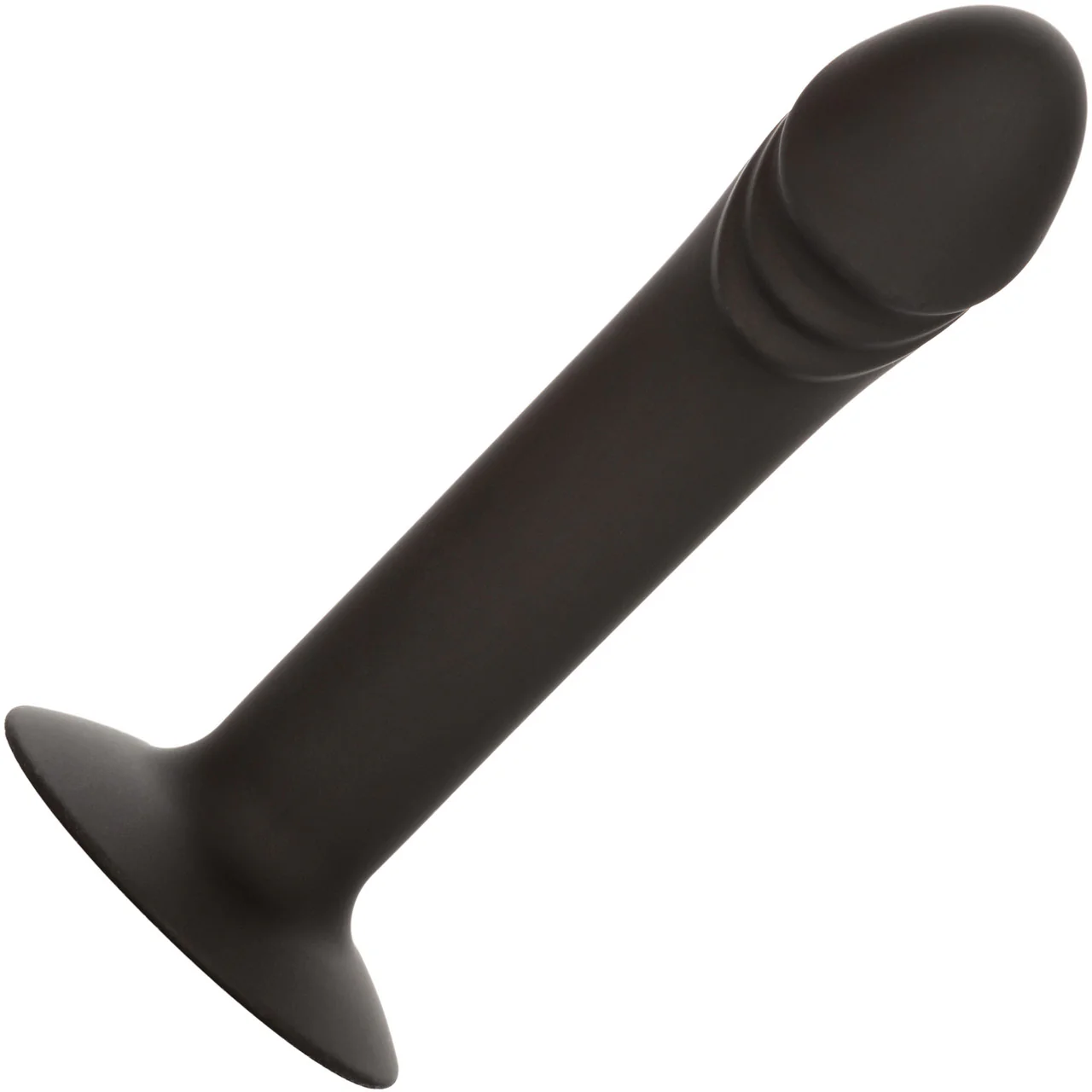 Silicone Curved Anal Stud Suction Cup Dildo By CalExotics - Black - Image 6